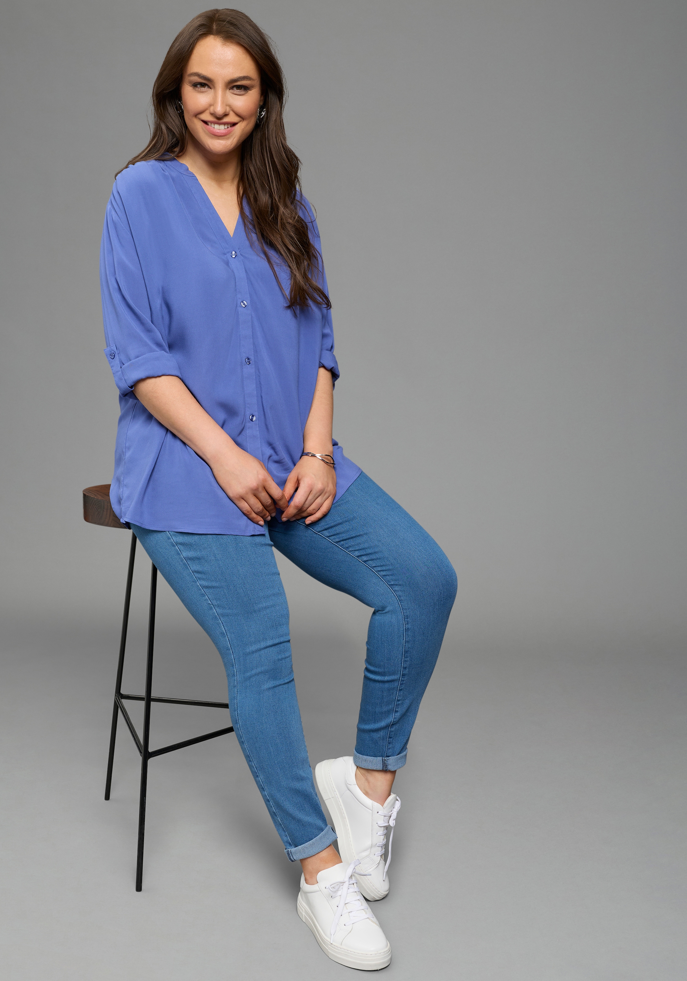 Laura Scott CURVE Chemisier long im Tunika Stil aus weicher Viskose - GROSSE GRÖSSE