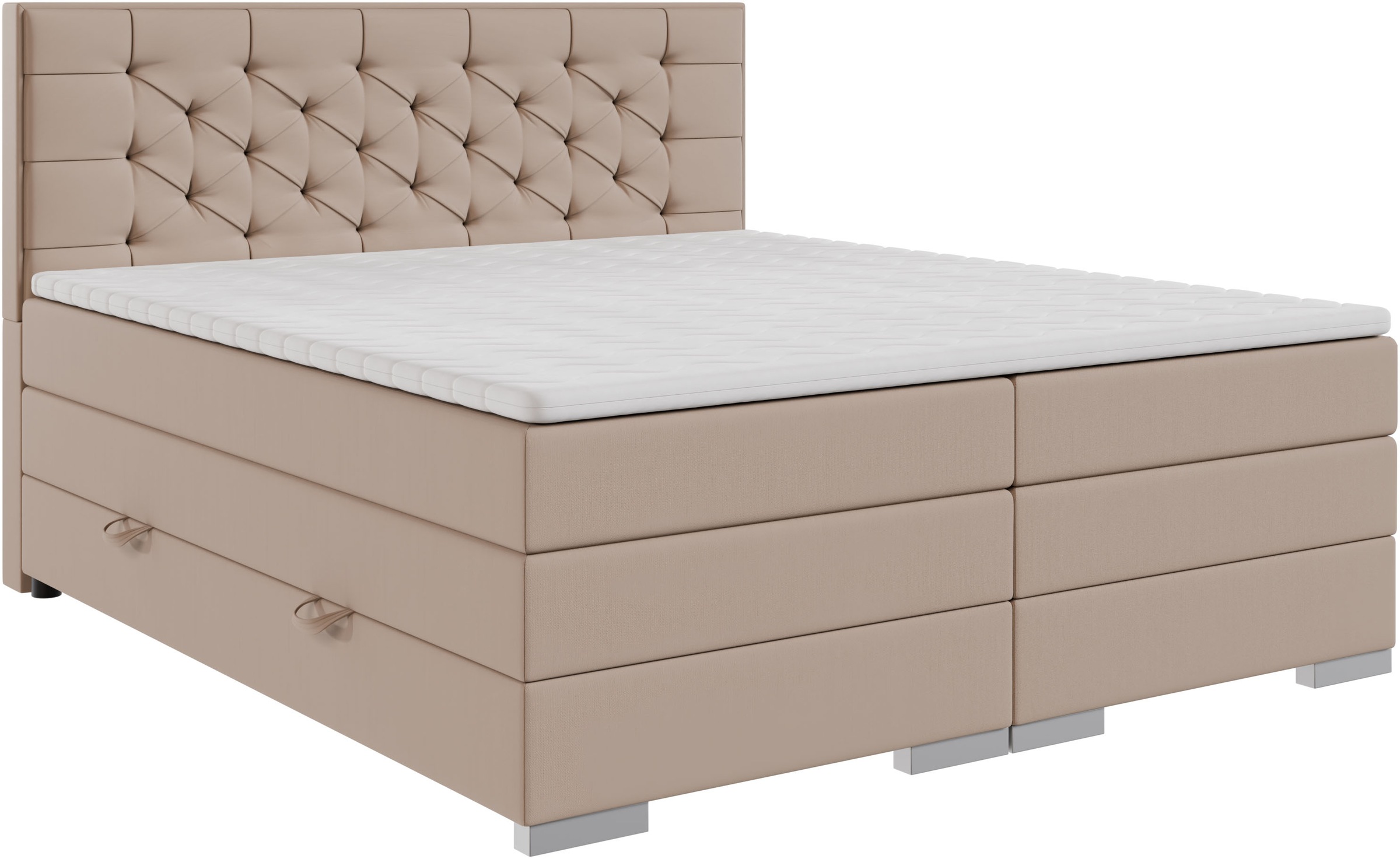 FORTE Lit boxspring »Lanciano« matelas à ressorts ensachés 7 zones avec deux degrés de fermeté (H2/H3),  disponible en largeurs 140 cm, 160 cm & 180 cm