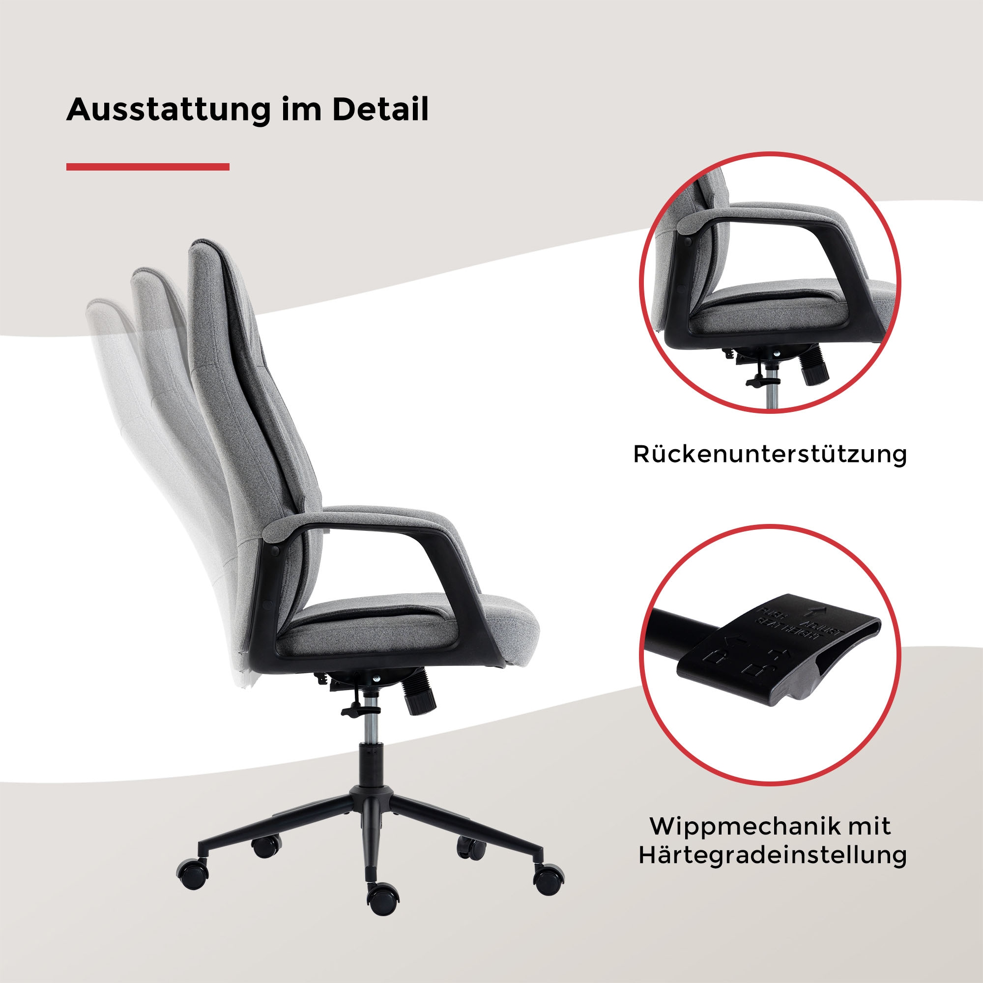 Duo Collection Fauteuil de direction »Arjen« () 1 cuisRevêtement en feutre de haute qualité