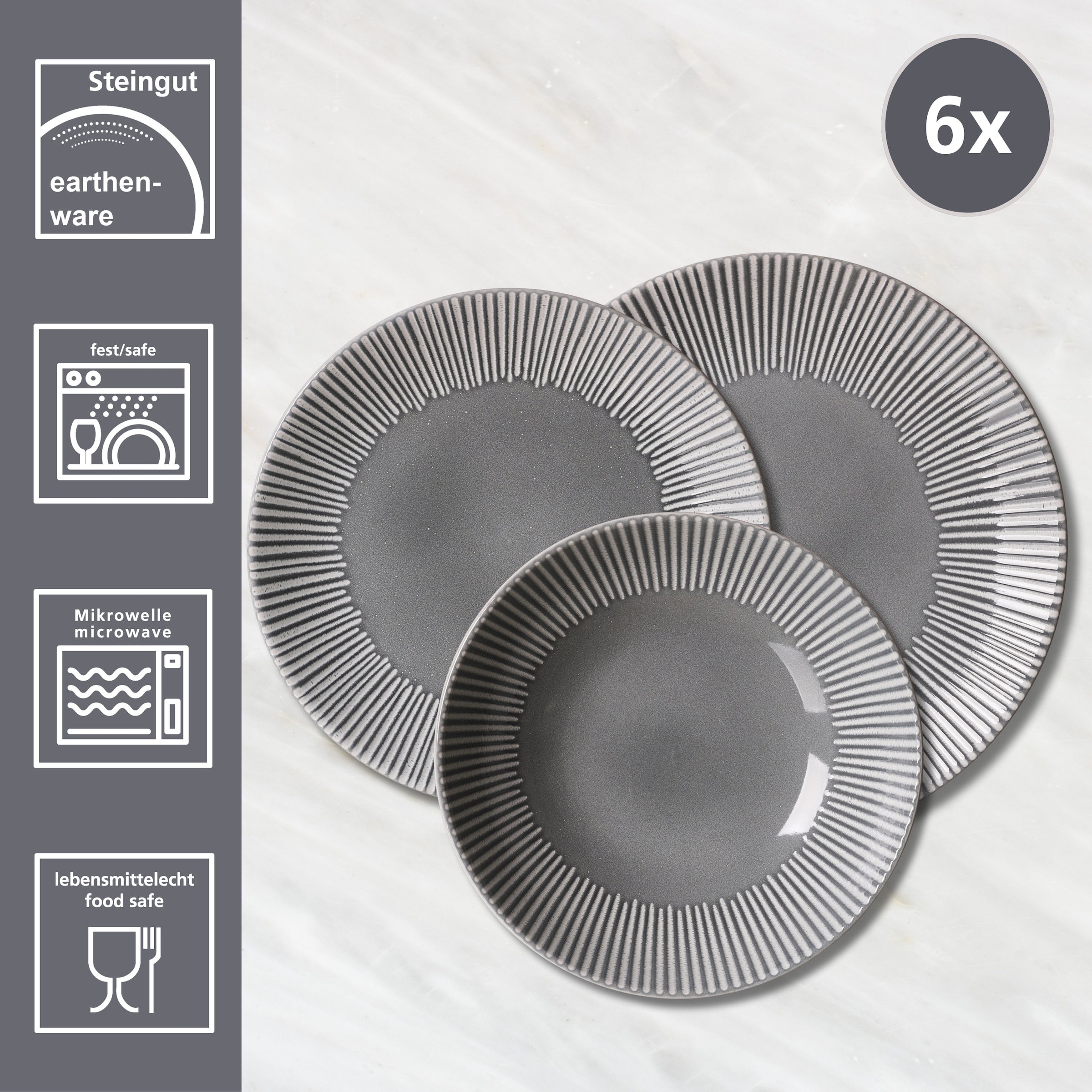 Ritzenhoff & Breker Service de table »Banda« aus Steingut für 6 Personen