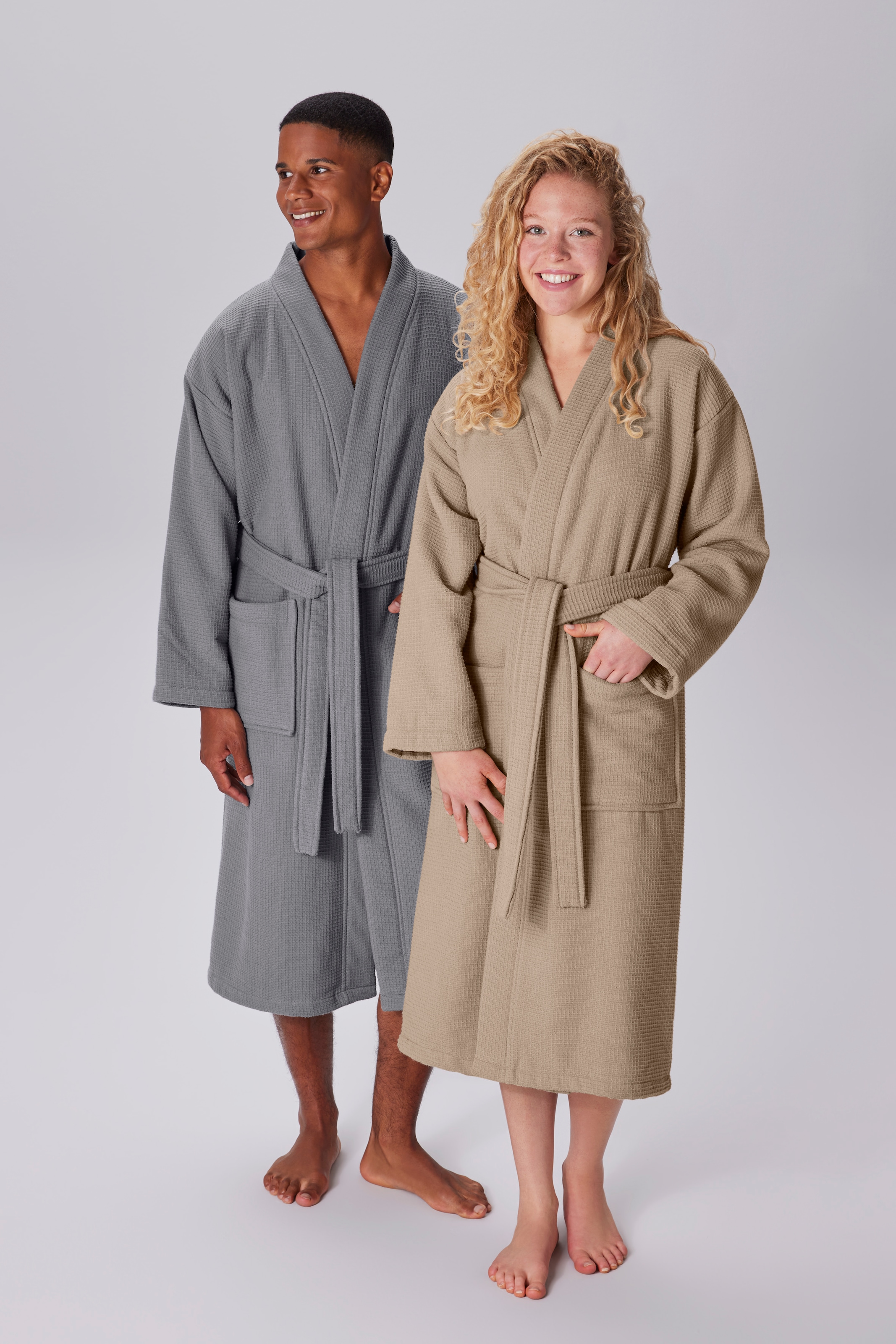 my home Unisex-Bademantel »Merida, Waffelpiqué, Premium Qualität, 500 g/m², Morgenmantel« 1 Stk. tlg., Hotelbademantel, dicke Qualität, S-2XL, auch ideal für Sauna & Spa