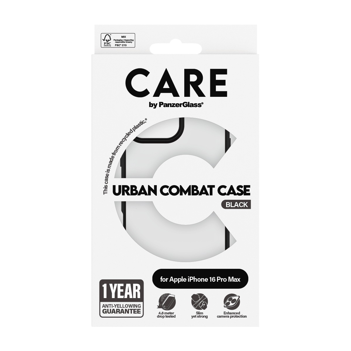 CARE by PanzerGlass Handyhülle »Urban Combat Case für Apple iPhone 16 Pro Max« Backcover, Schutzhülle, Handyschutzhülle, Case, Schutzcase, stossfest