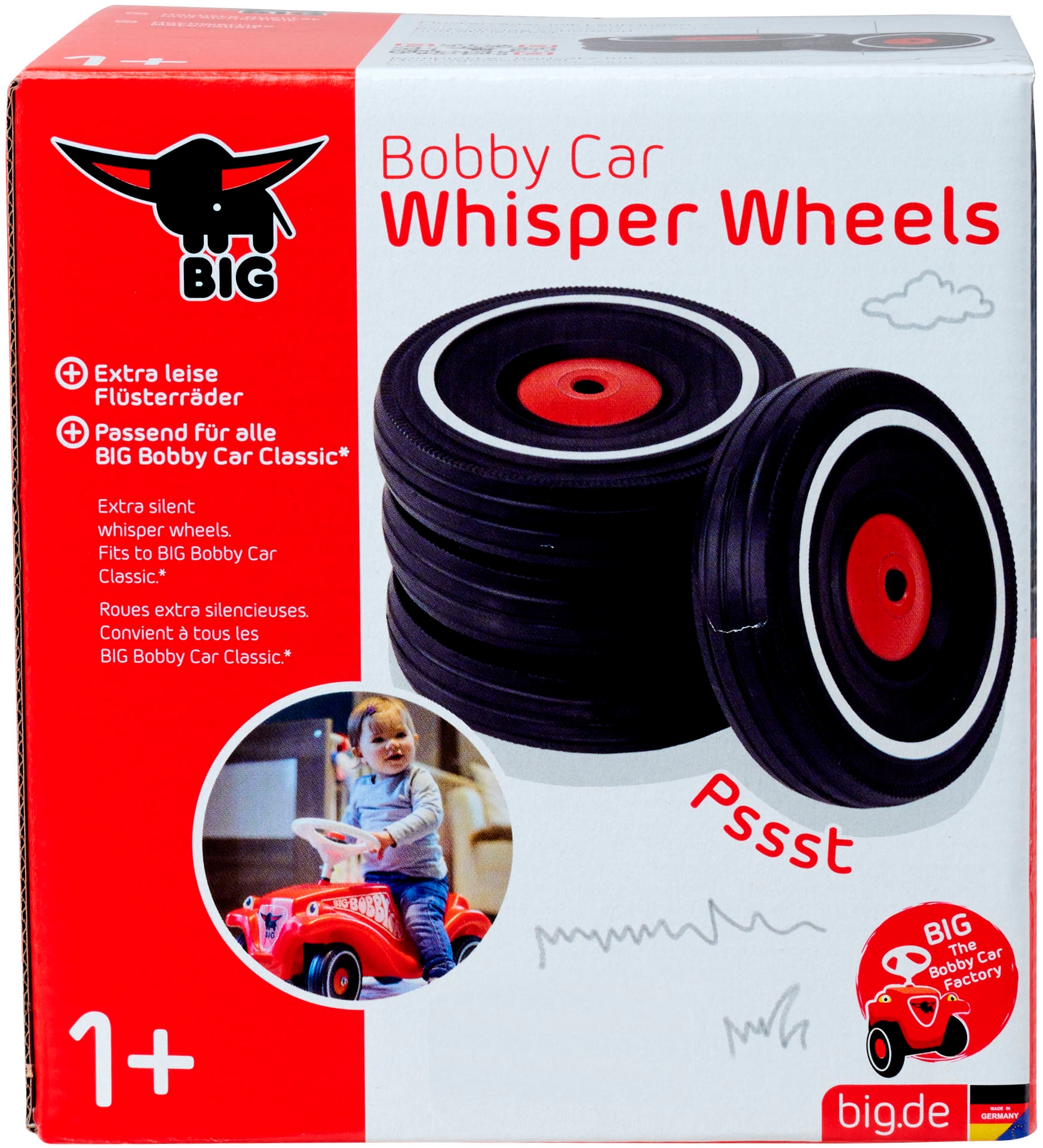 BIG Voiture à bascule »BIG Bobby Car Whisper Wheels« Passend für alle BIG Bobby Car Classic, Made in Germany
