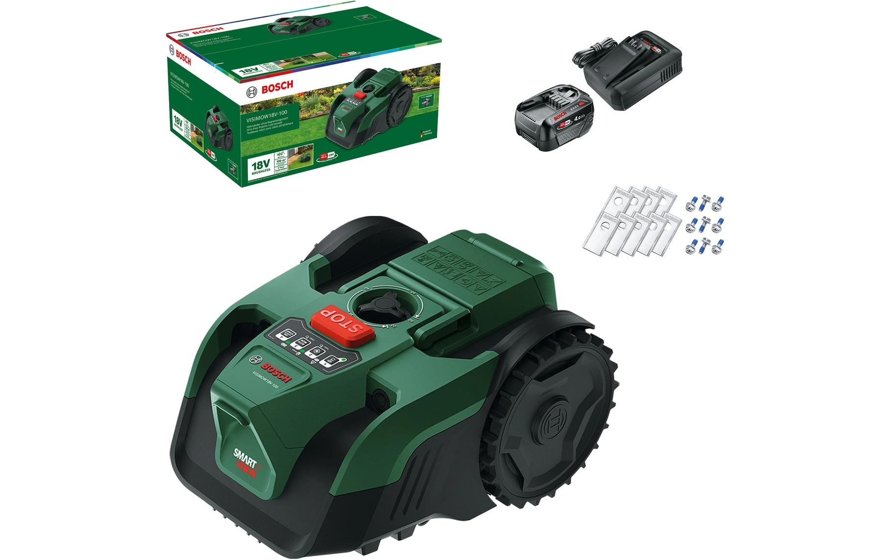 BOSCH Rasenmähroboter »VISIMOW18V-100« inkl. Akku und Ladegerät,   Schnellstart