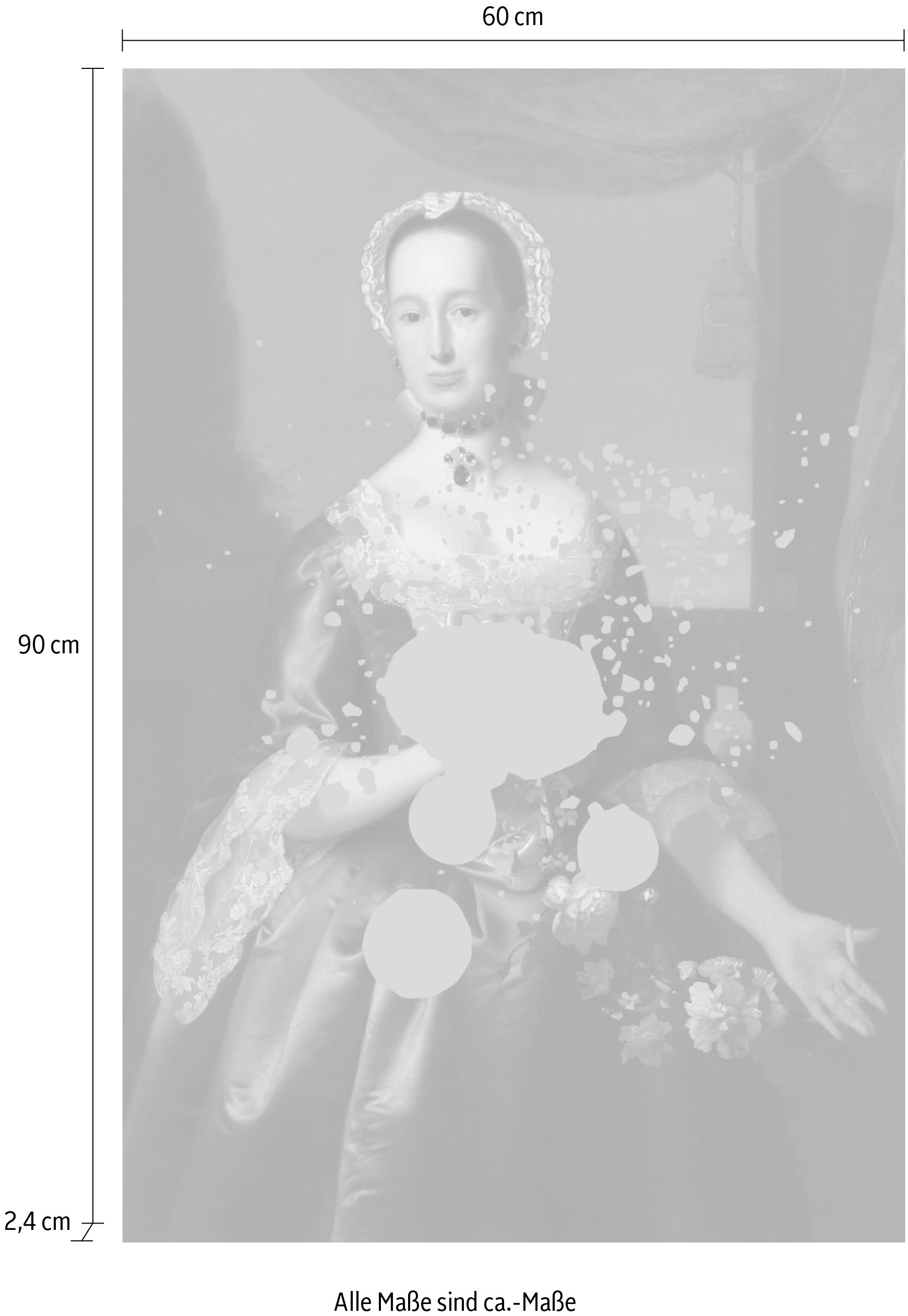queence Tableau en verre acrylique »Frau mit Farbklecks« Art | Femme | Formes | Images de femmes | Personnages historiques | Tableau impression Fine Art de qualité galerie