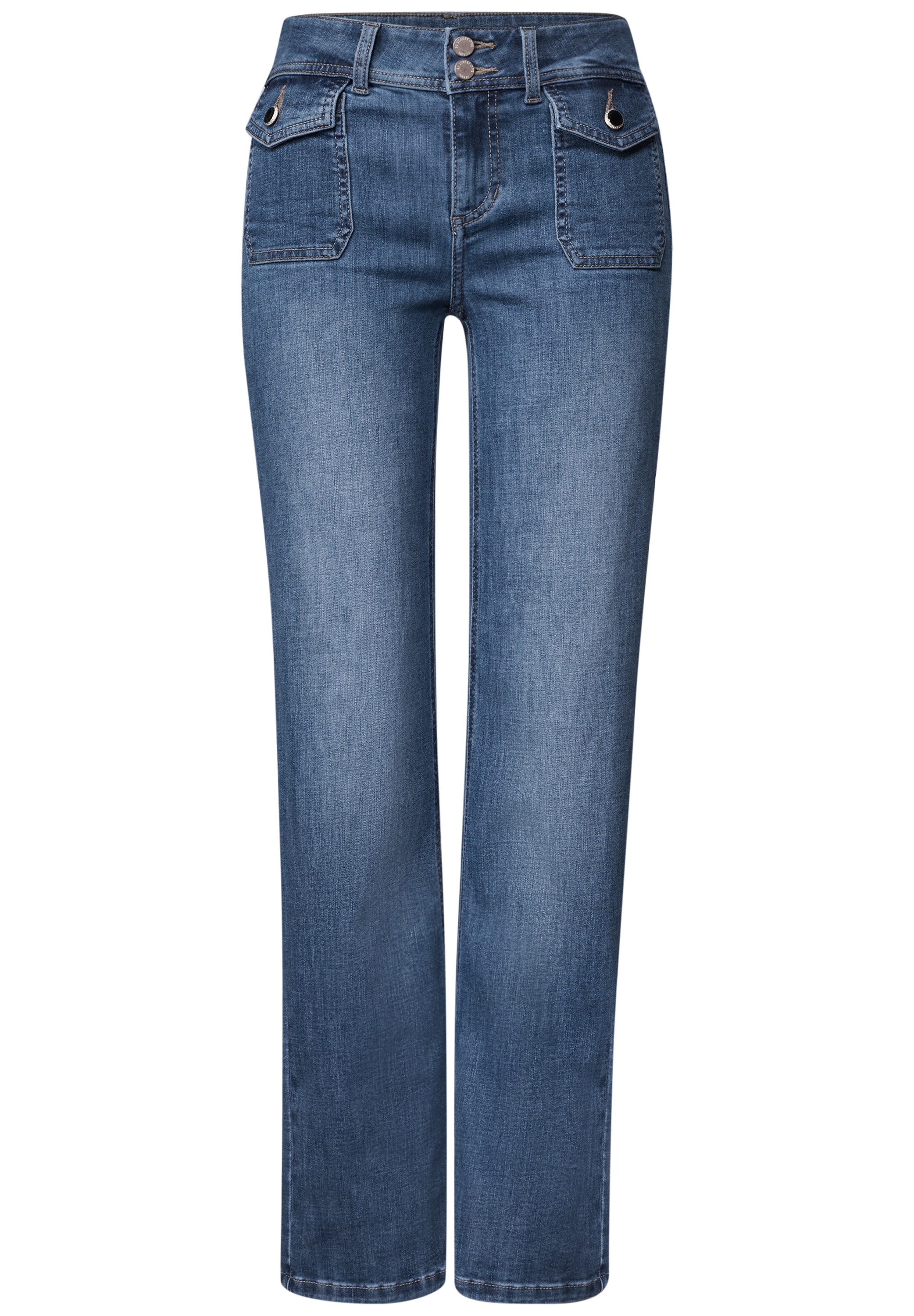 STREET ONE Jeans droit avec poches appliquées et stretch