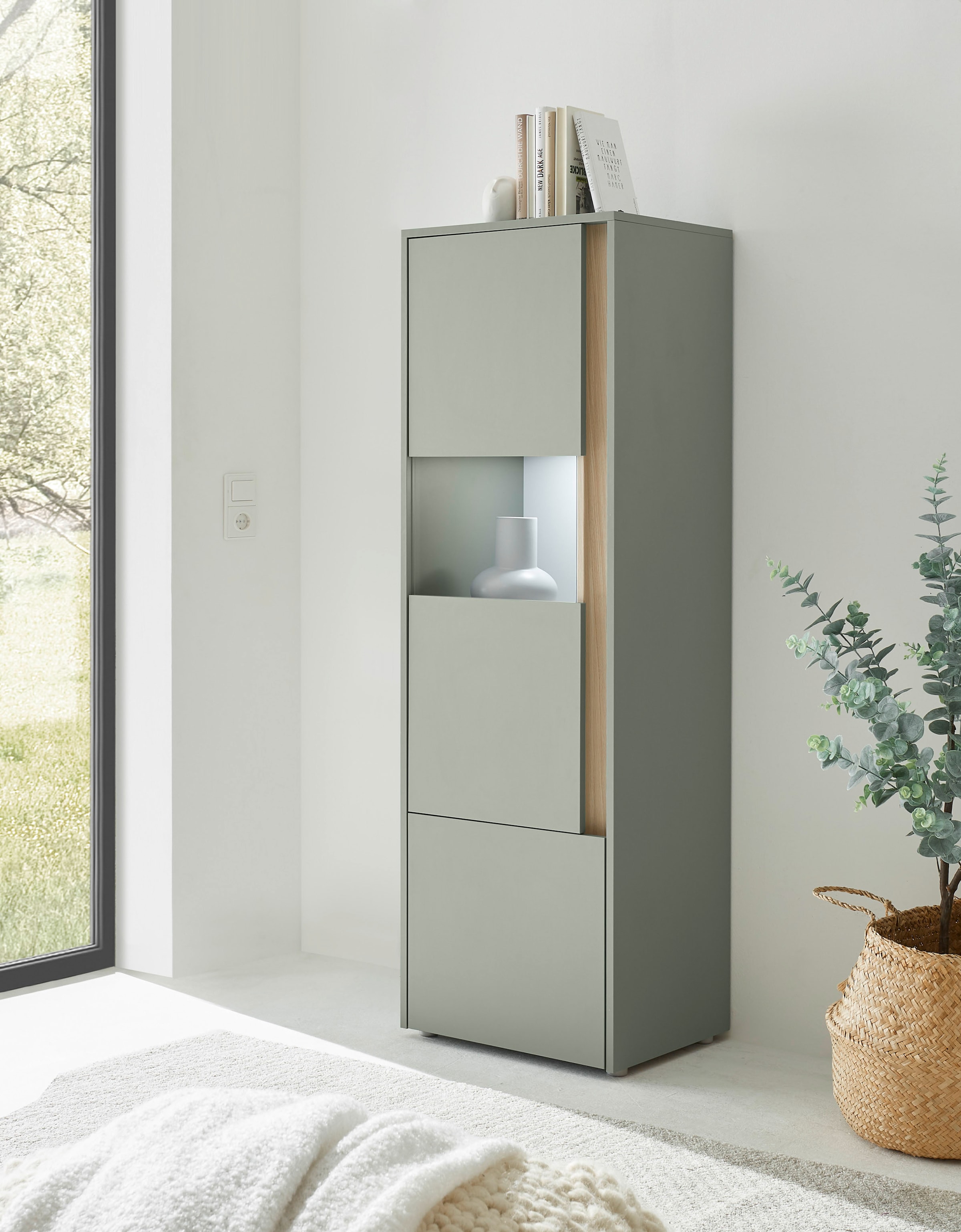 Home affaire Vitrine »City/Giron, moderner Hochschrank, Glasvitrine« zeitlos, modern, ausreichend Stauraum, vielseitig einsetzbar