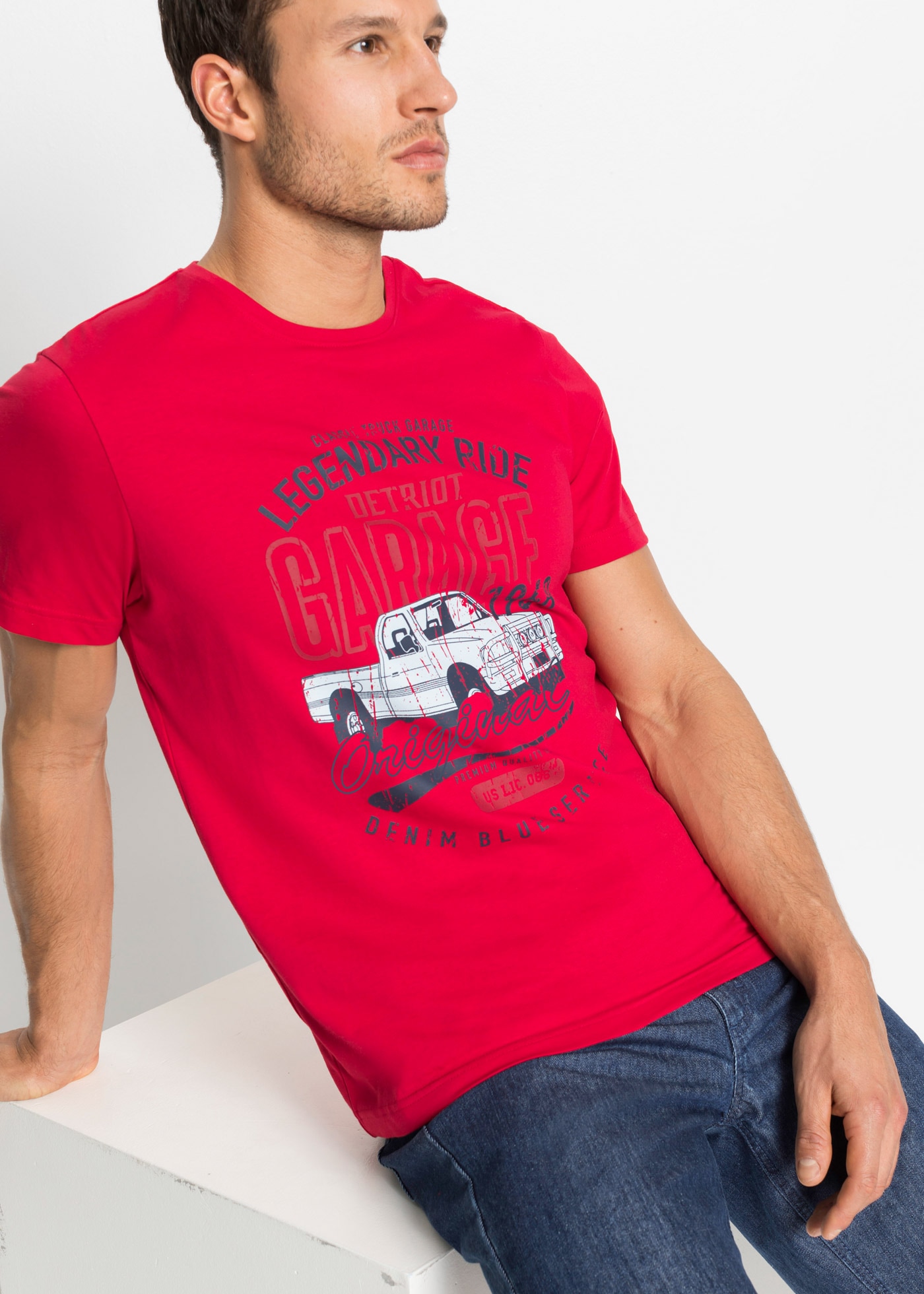 bonprix T-shirt Packung, 3 regular fit, kurze Ärmel, aus Baumwolle