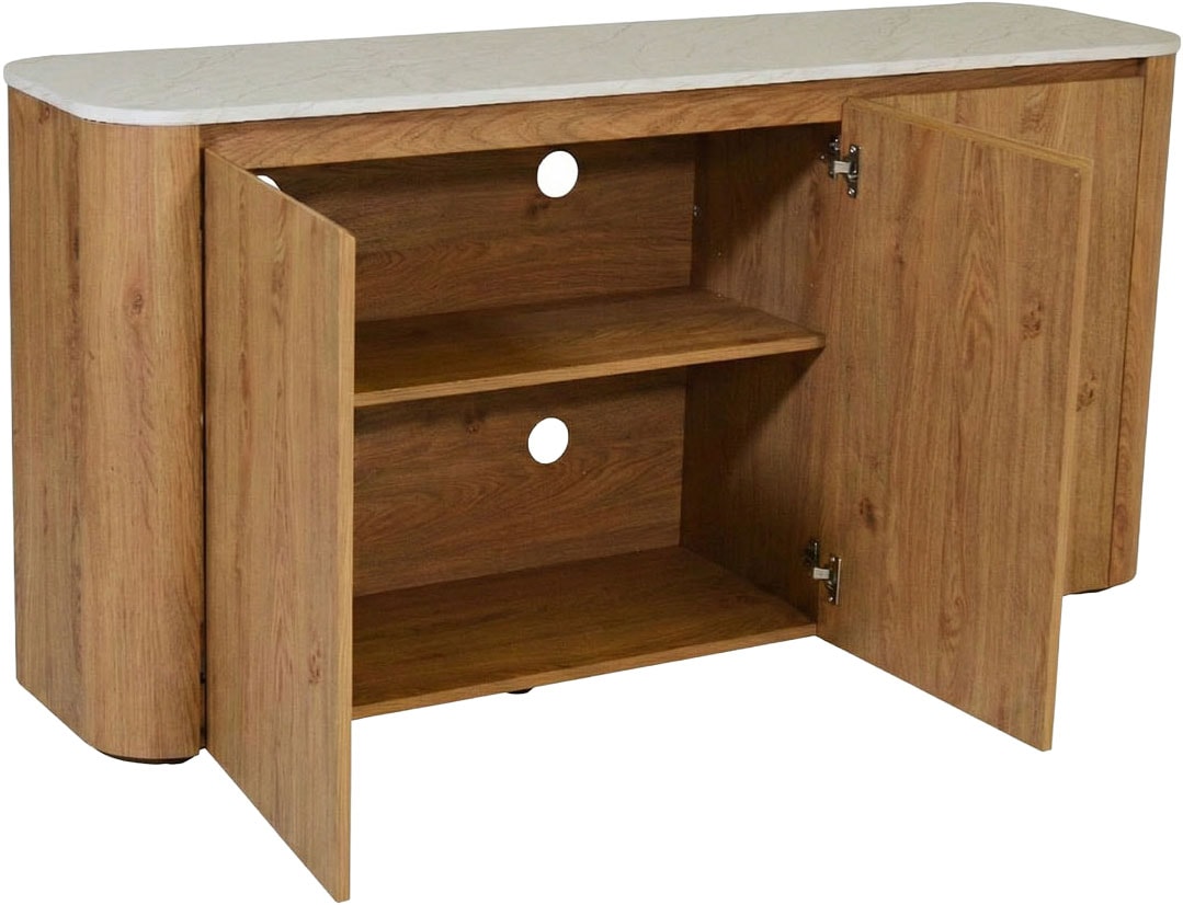 Jahnke Buffet »TRESOR SB 150« Buffet bas, aspect marbre, sans poignées, 3 portes, largeur : 150 cm