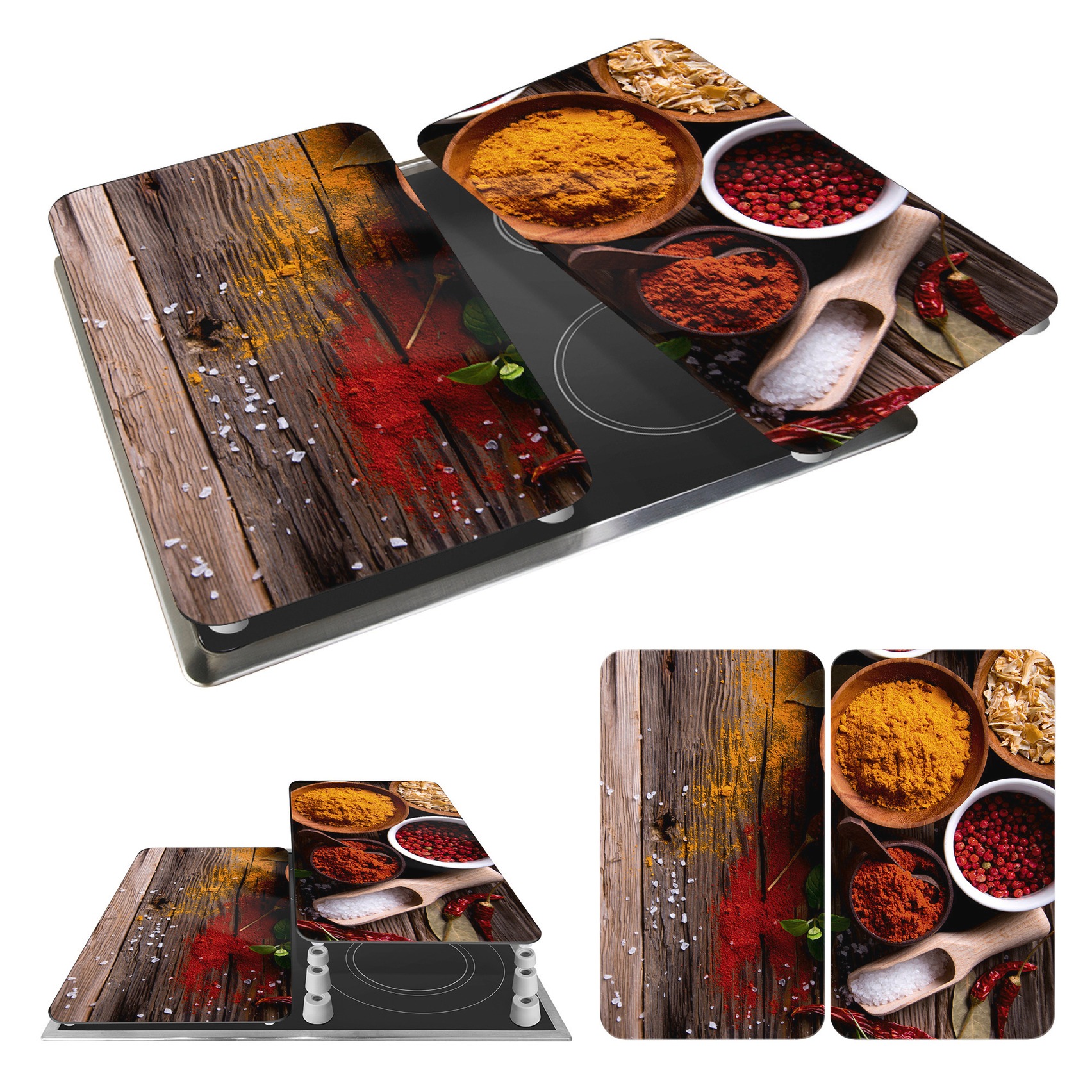 WENKO Herd-Abdeckplatte »Universal Modell Gewürze« Herdabdeckung für alle Herdarten, kratzfest, mit rutschfesten Füssen