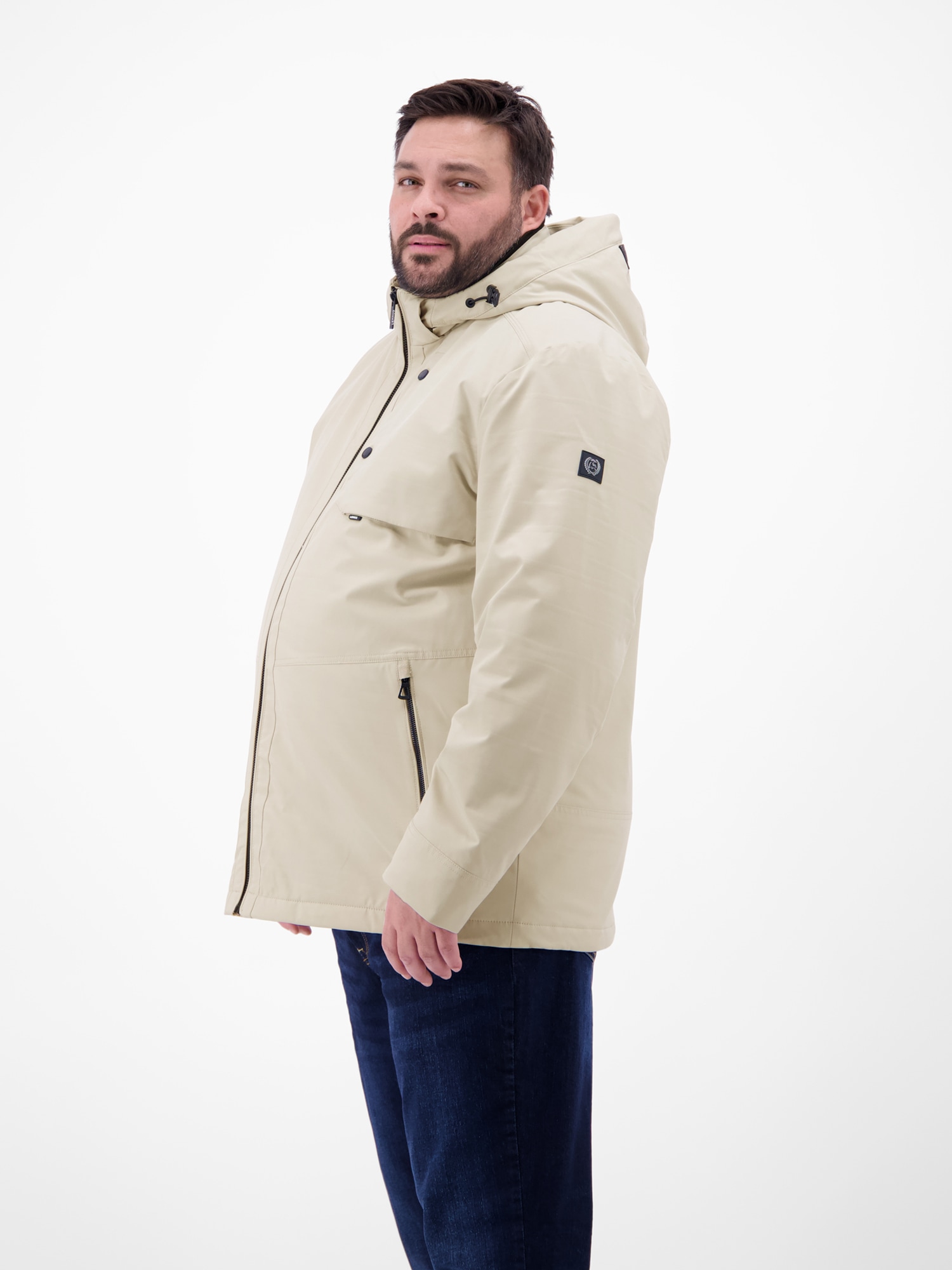 LERROS Veste d'extérieur »LERROS Herren Struktur-Blouson in Übergrössen« mit Kapuze Wasser- und windabweisend