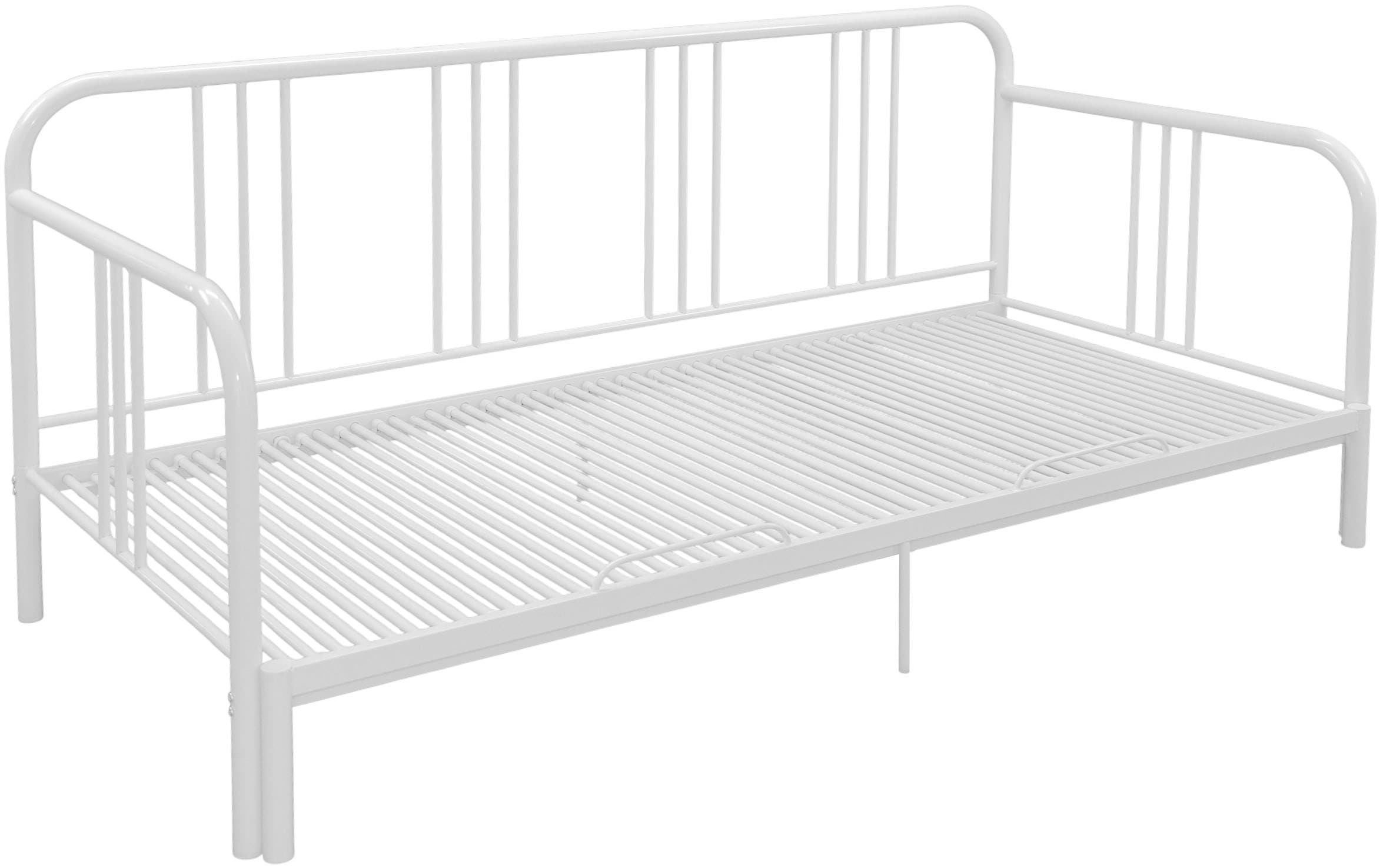 GOODproduct Metallbett »Trento Bett Bettgestell Bestseller Doppelbett Ausziehbett« Bestseller Gästebett Sofabett Schlafzimmer,  Daybett mit Ausziefunktion im Landhausdesign weiss