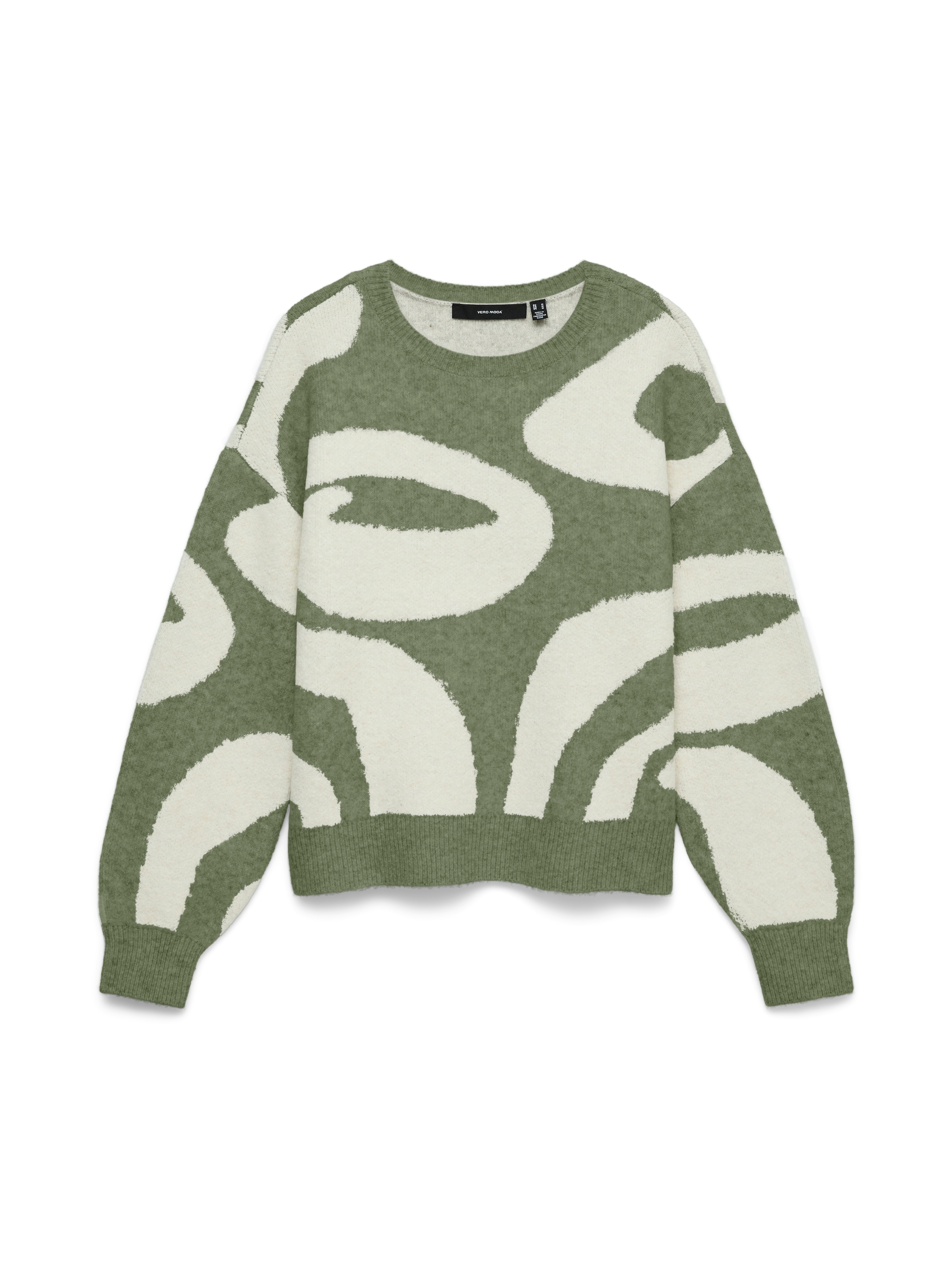 Vero Moda Pull à col rond »VMLARA LS O-NECK PULLOVER GA BOO REP« Mélange de matières, stretch, coupe régulière