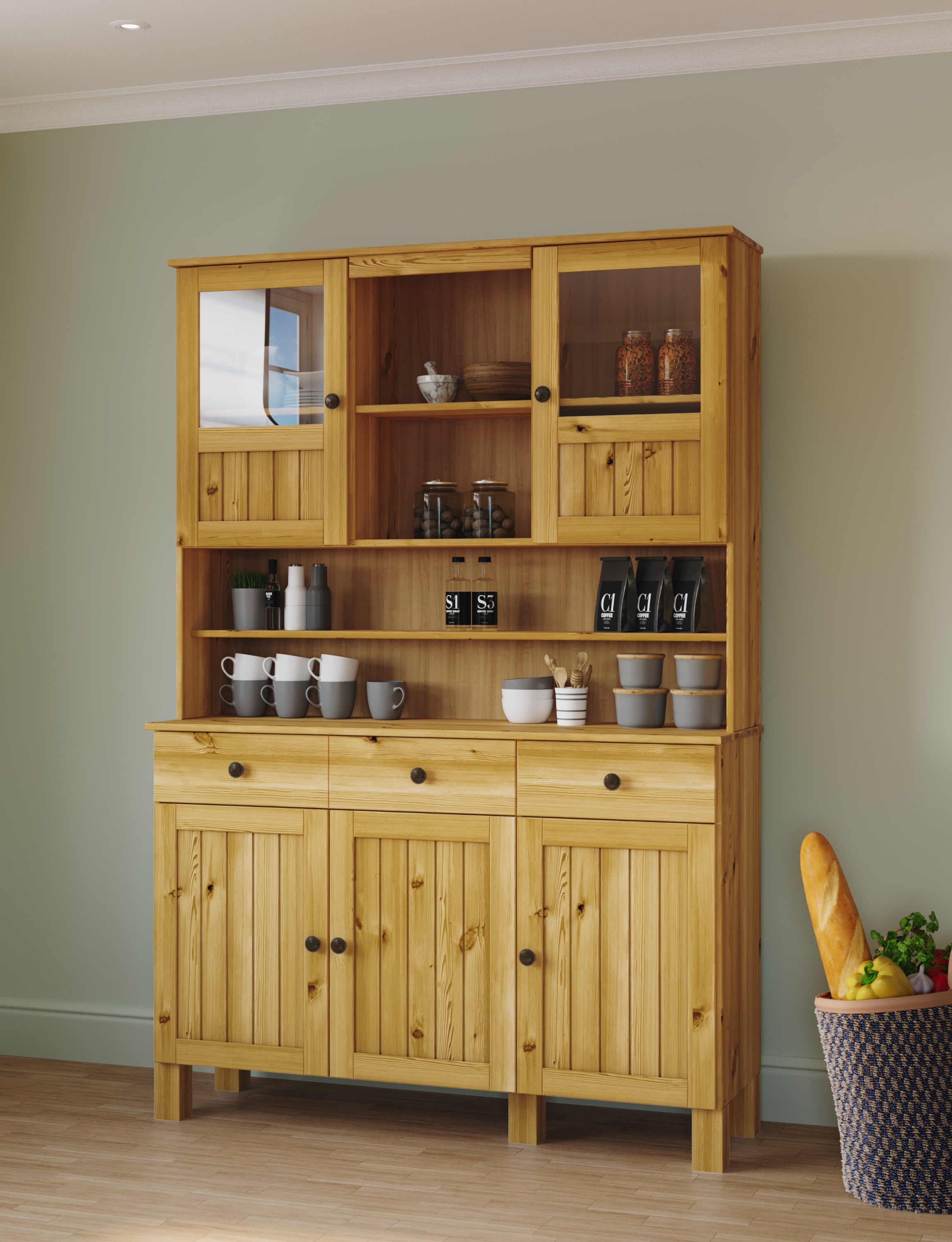 Home affaire Küchenbuffet »Alby2« Mit Metallgriffen, Breite 125 cm