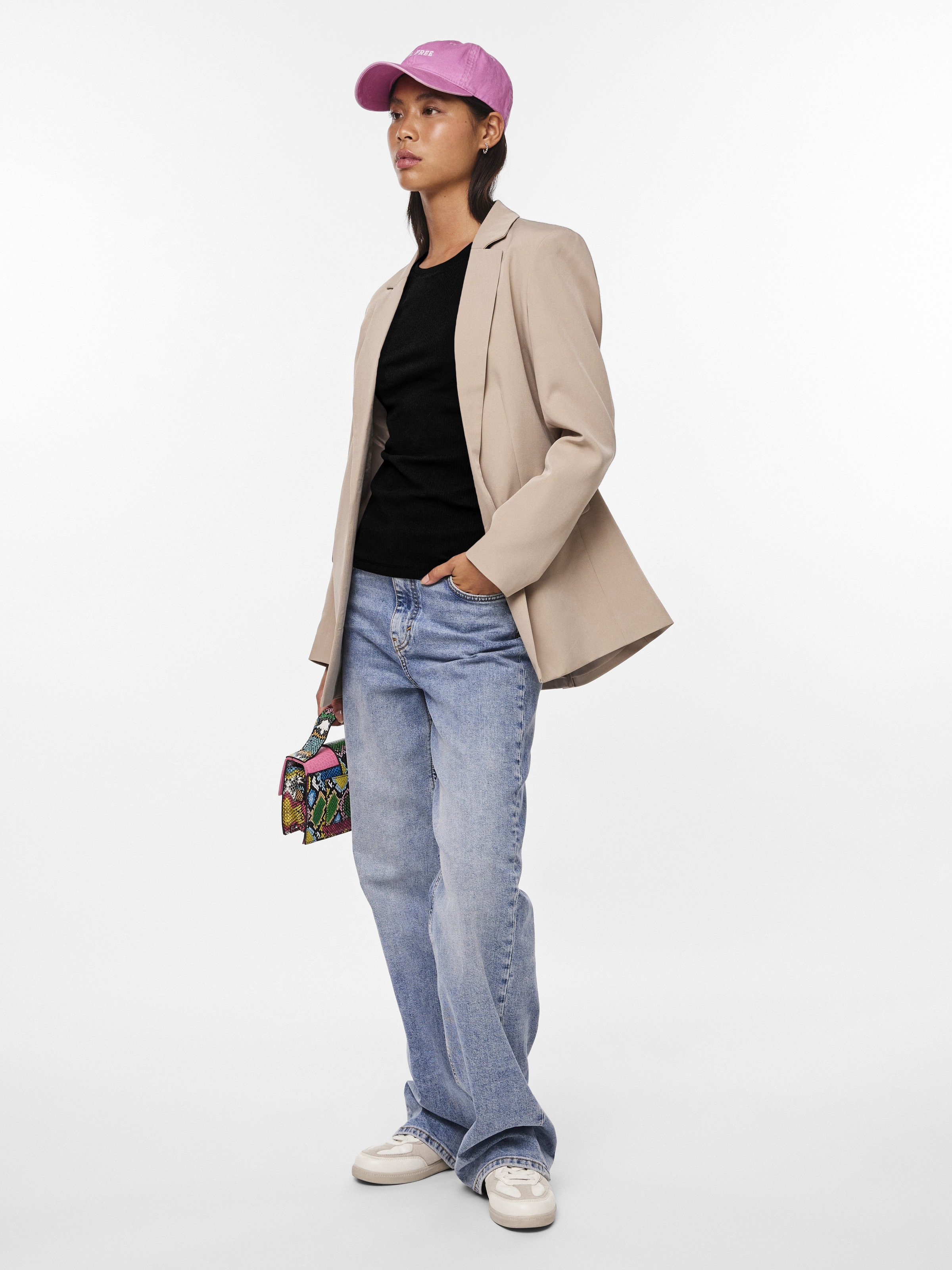 pieces T-shirt à manches longues »PCRUKA LS TOP NOOS BC« Mélange de coton, coupe slim