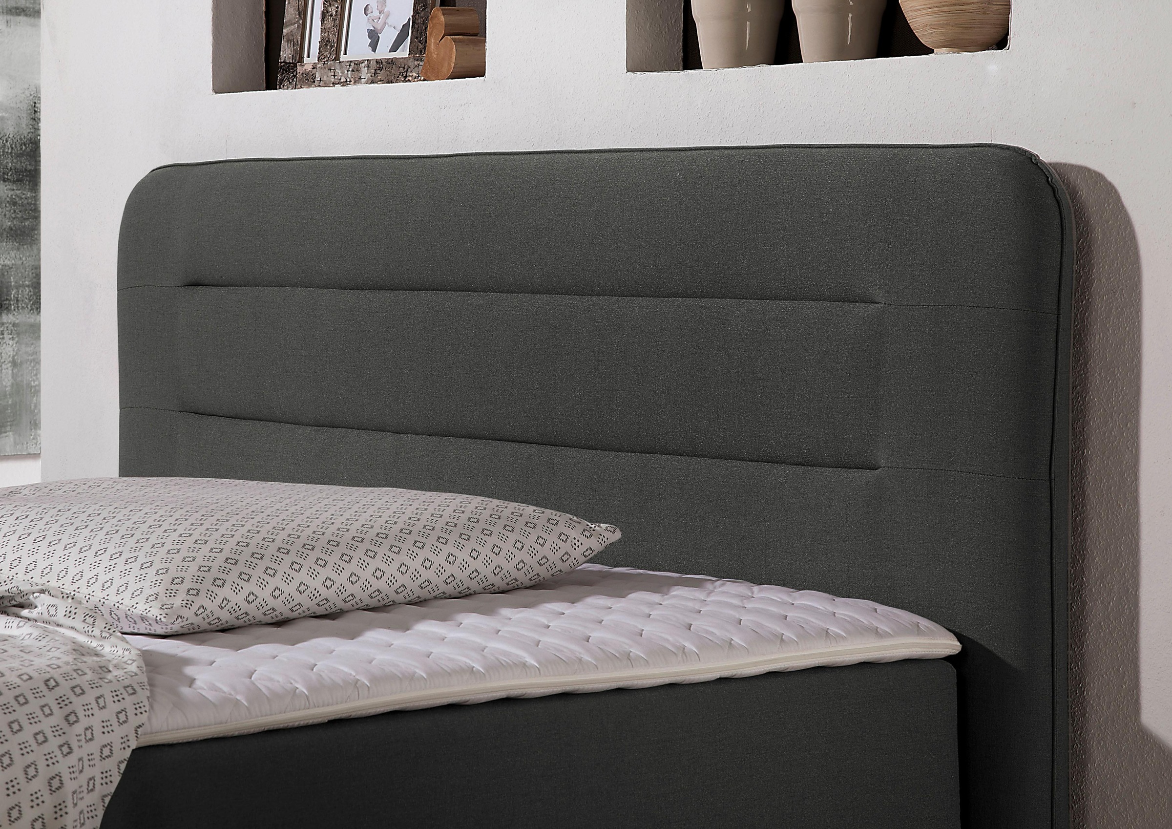 Home affaire Lit boxspring »Manchester« 5 largeurs, 3 versions, 2 degrés de fermeté, surmatelas, piqûre