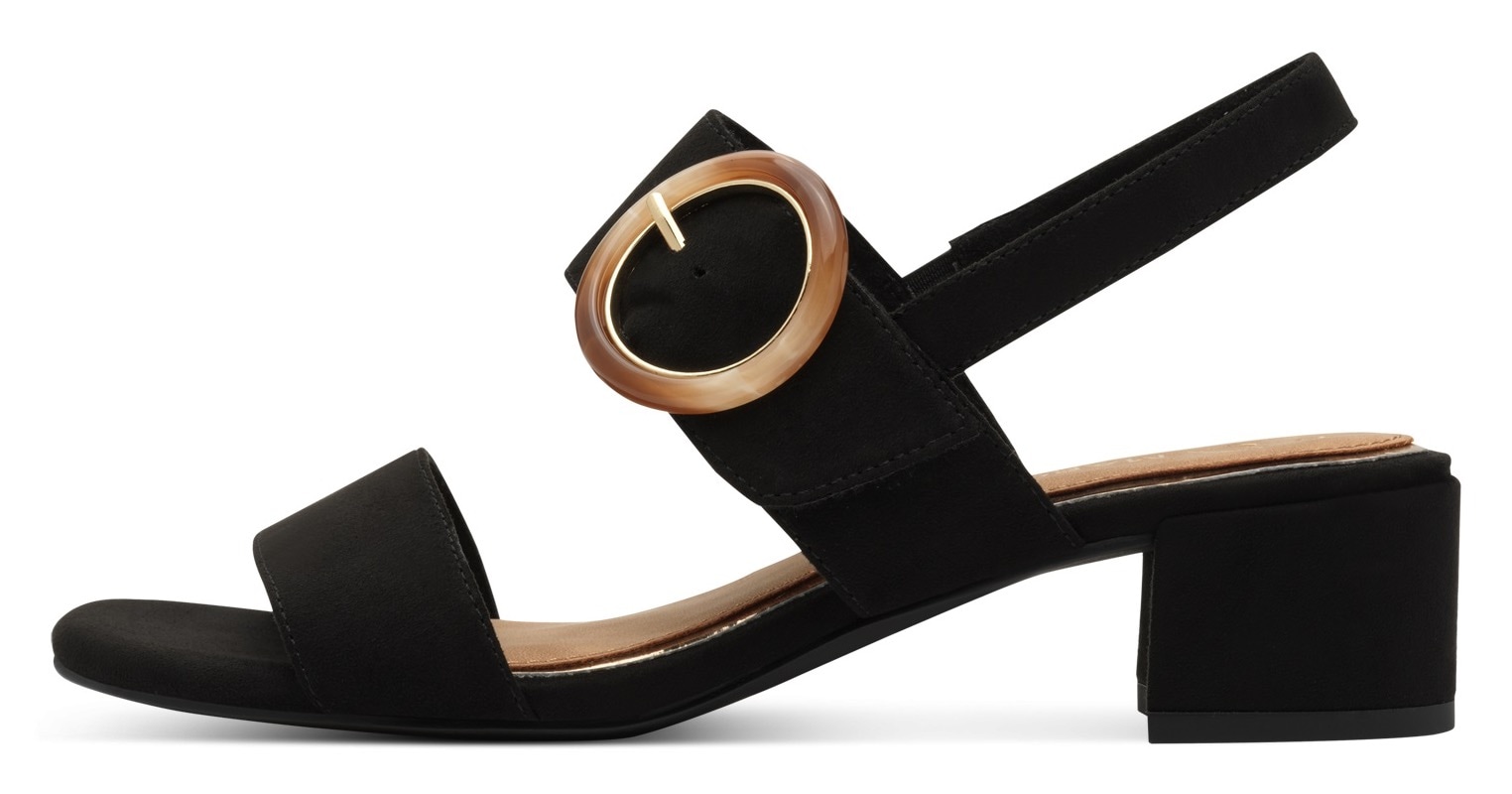 MARCO TOZZI Sandales  , Blockabsatz, Riemchensandale, Festtagsschuh mit grosser Zierschnalle