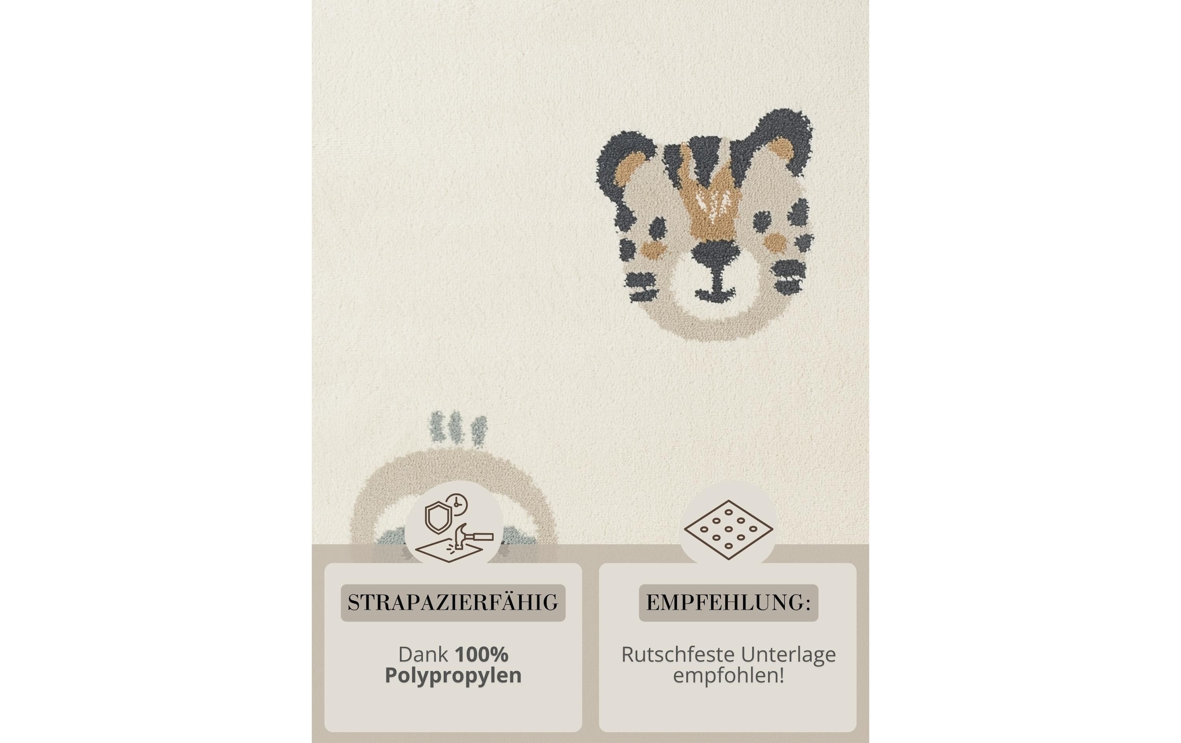 HANSE Home Tapis pour enfants »Tiny Zoo« Rectangulaire 10 mm Höhe Pflegeleicht, Weich, Kinderzimmer, Spielteppich, Spielunterlage