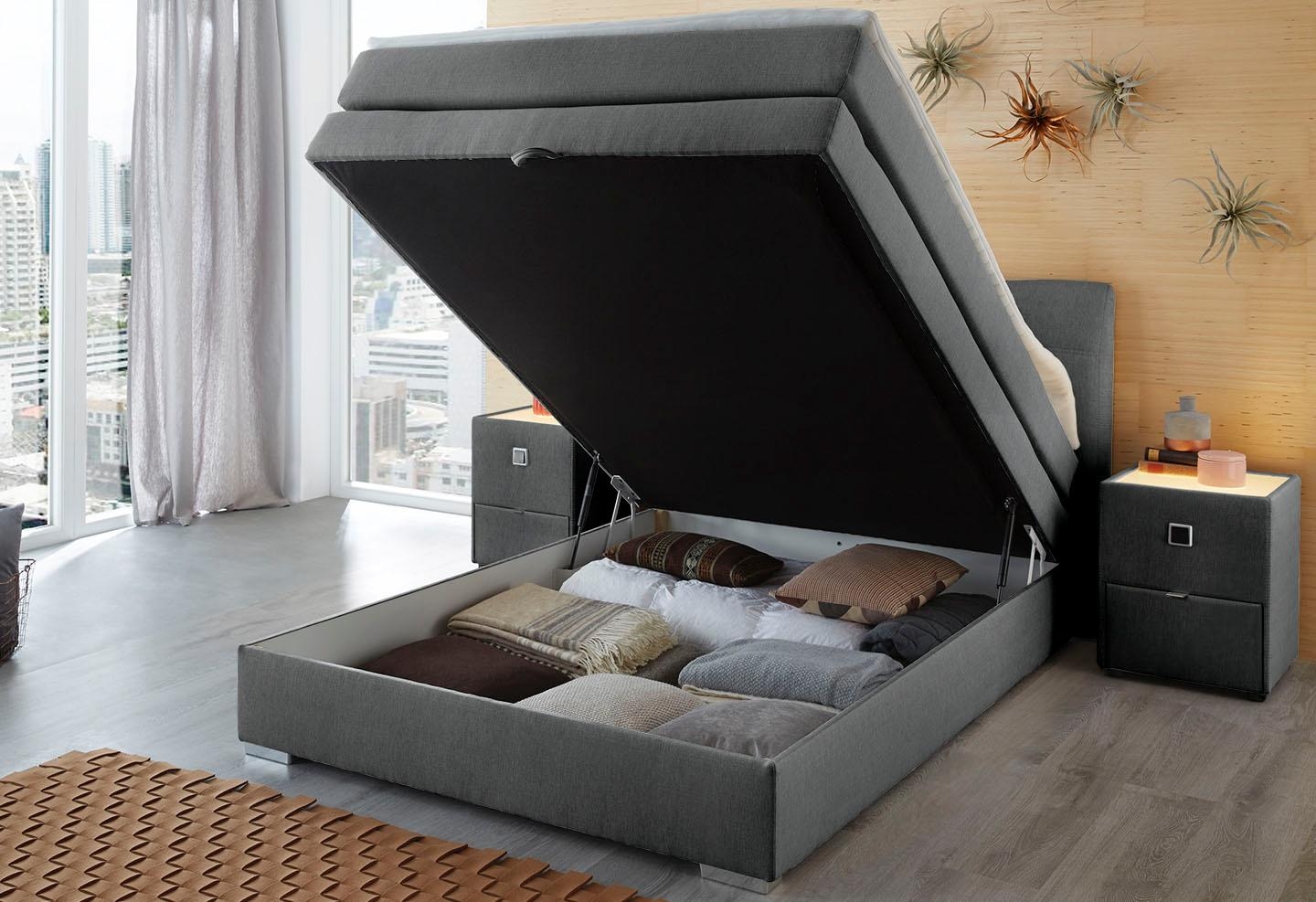 Jockenhöfer Gruppe Lit boxspring »Amelie« mit Bettkasten und Topper, erhältlich in 120 & 140cm Breite