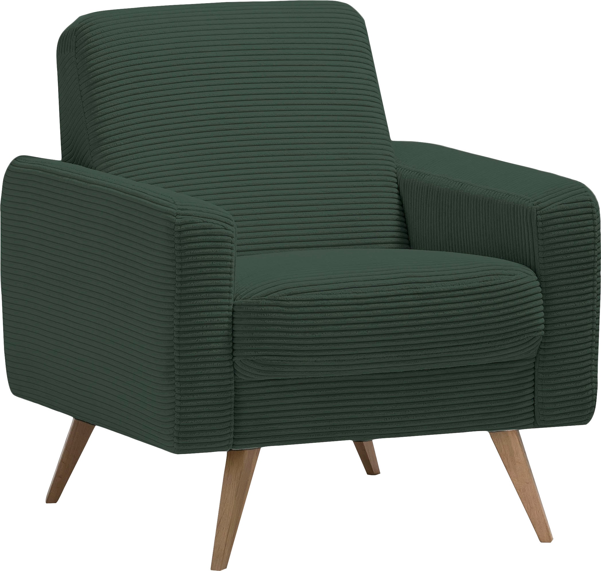exxpo - sofa fashion Sessel »Samso, Loungesessel« elegant und bequem, aktueller Cord Bezug