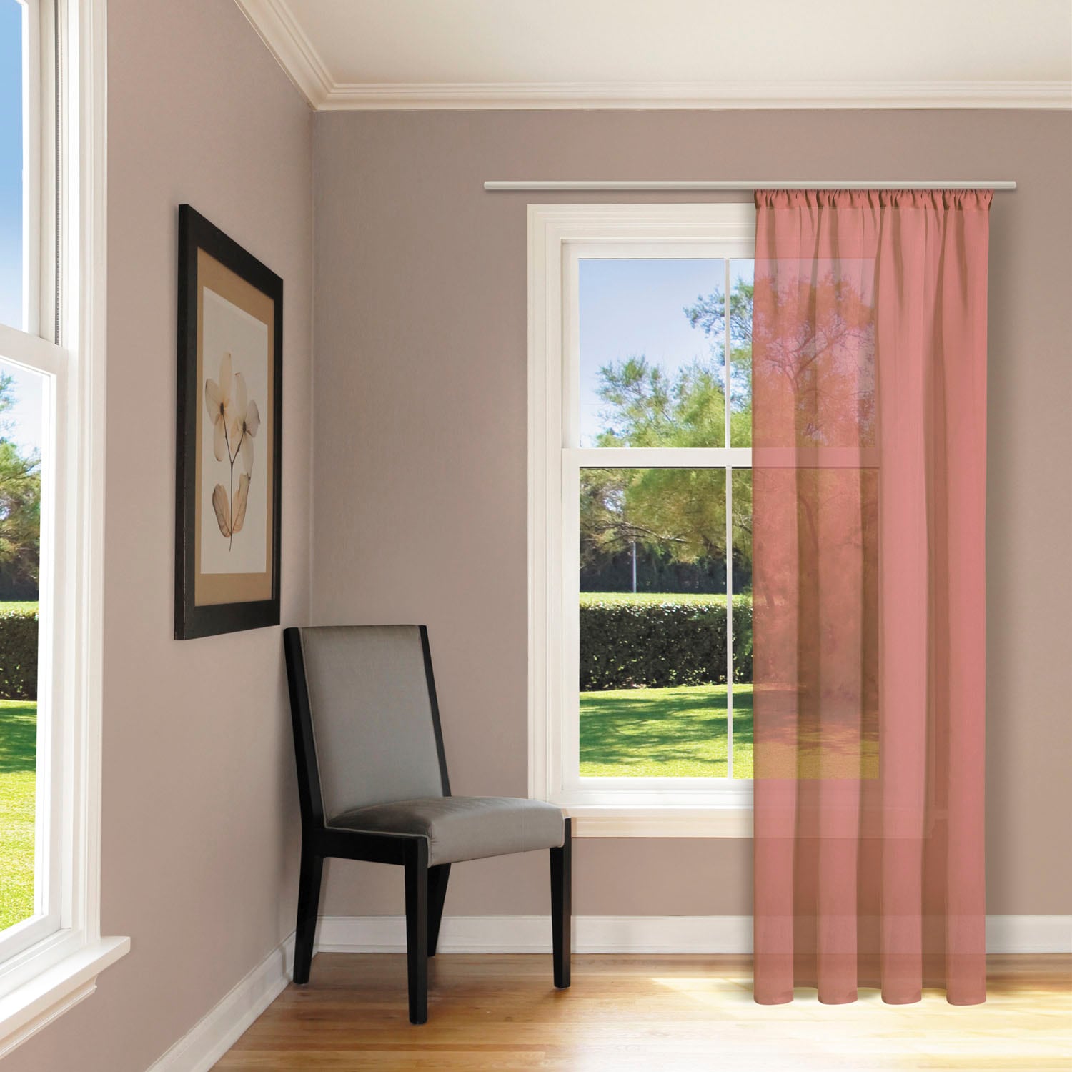 Gerster Rideau »Senja« Bande volante 1 cuis tlg. Fertigschal uni - nature line