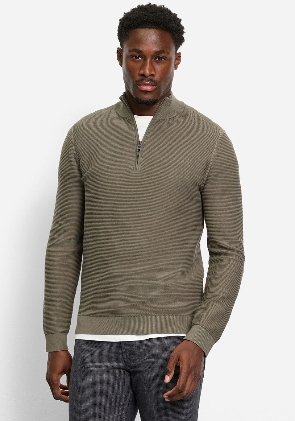 OLYMP Troyer »OLYMP Strick Casual« avec structure à la mode