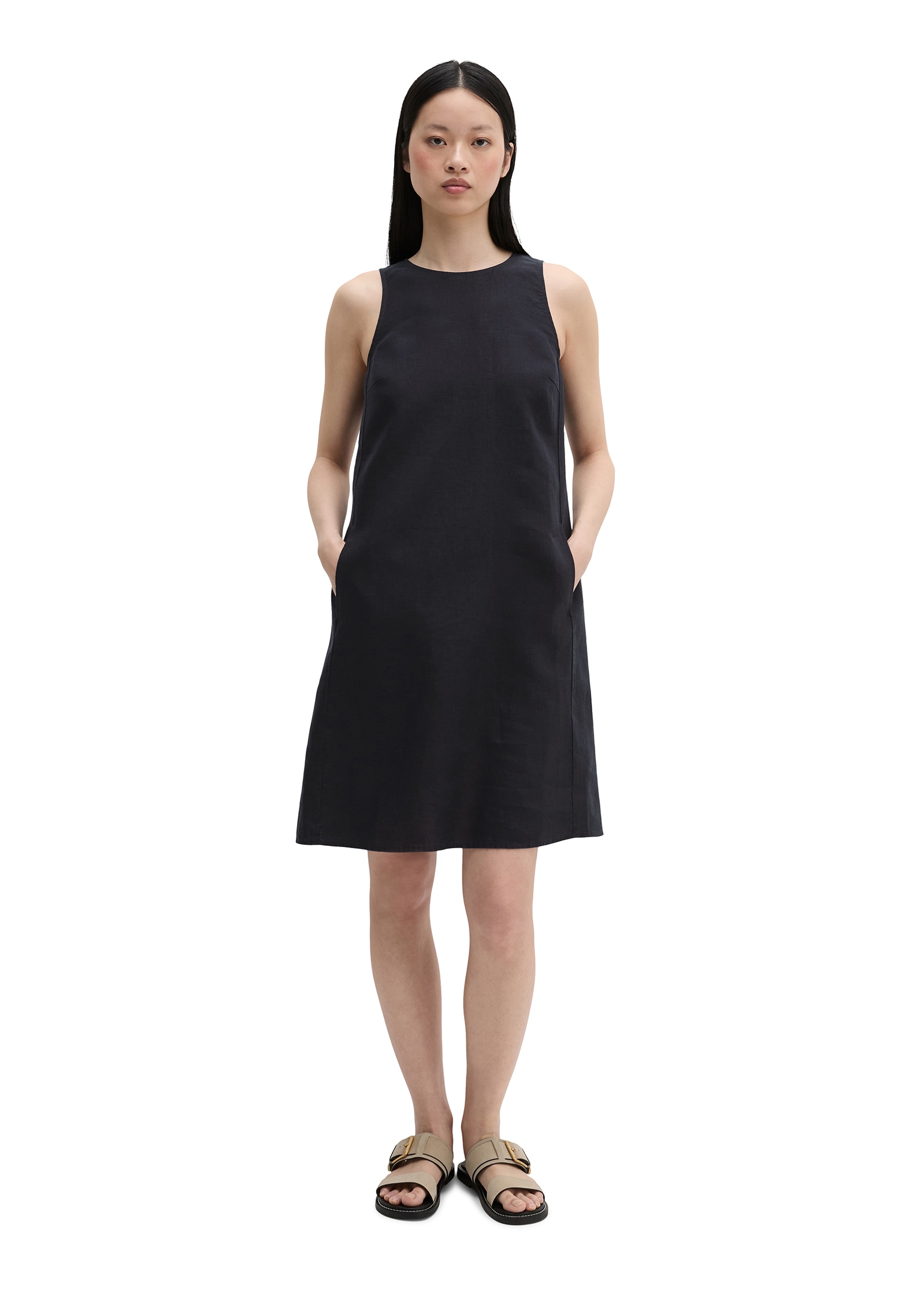 Marc O'Polo Robe fourreau Poches dans les coutures latérales shaped fit mit Eingrifftaschen, aus Leinen