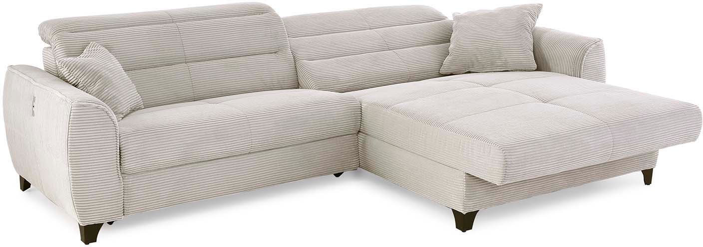 Jockenhöfer Gruppe Ecksofa »Double One L-Form, B: 288 cm, 2x120 cm breite, elektr. Relaxfunktionen« Kopfteilverstellung, USB-Anschluss & Zierkissen