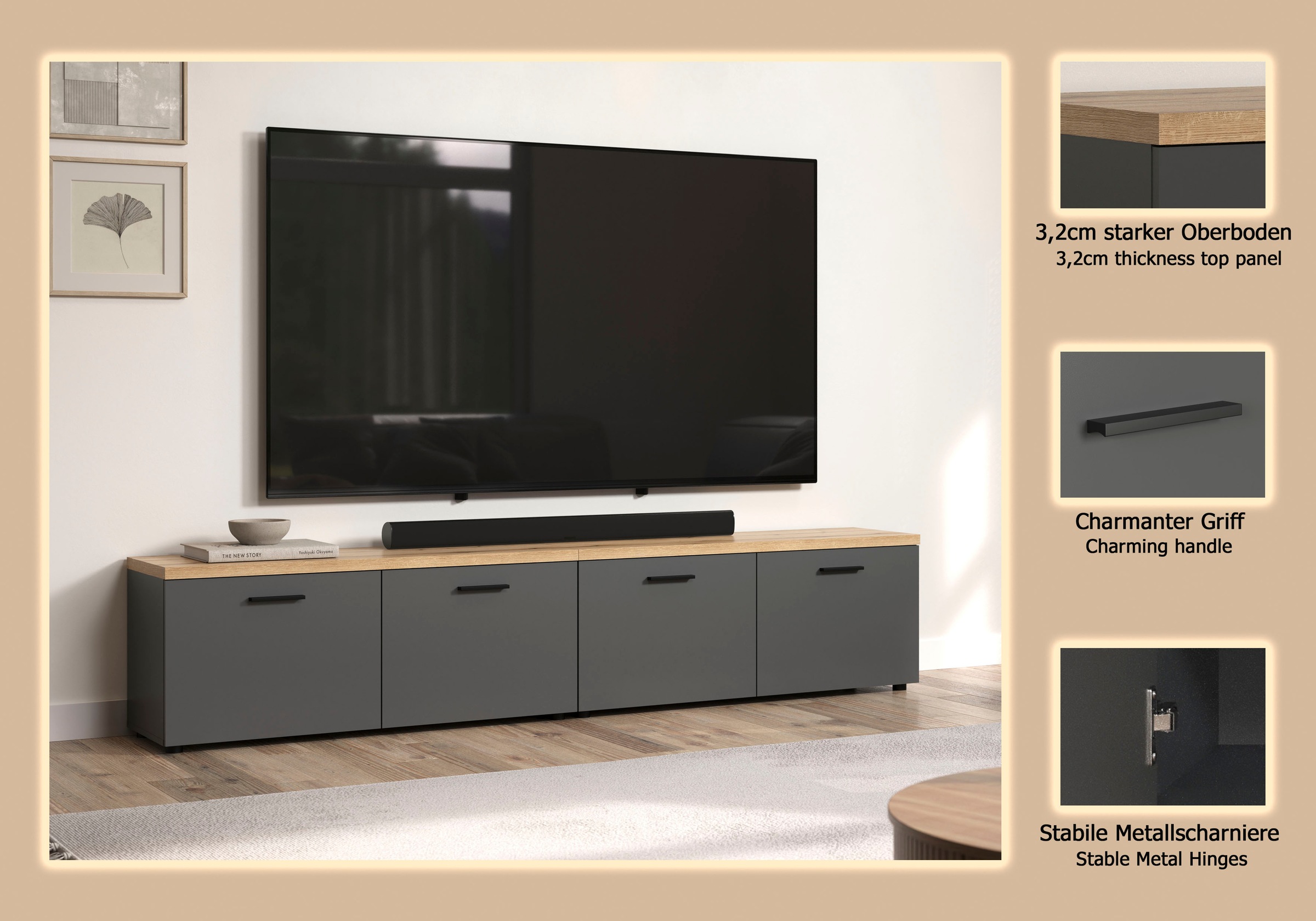 Home affaire TV-Wand »Bajo« 2 Stk. tlg.