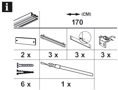GARDINIA Flächenvorhangschiene »Komfort Komplett-Set 3-läufig« 3-läufig