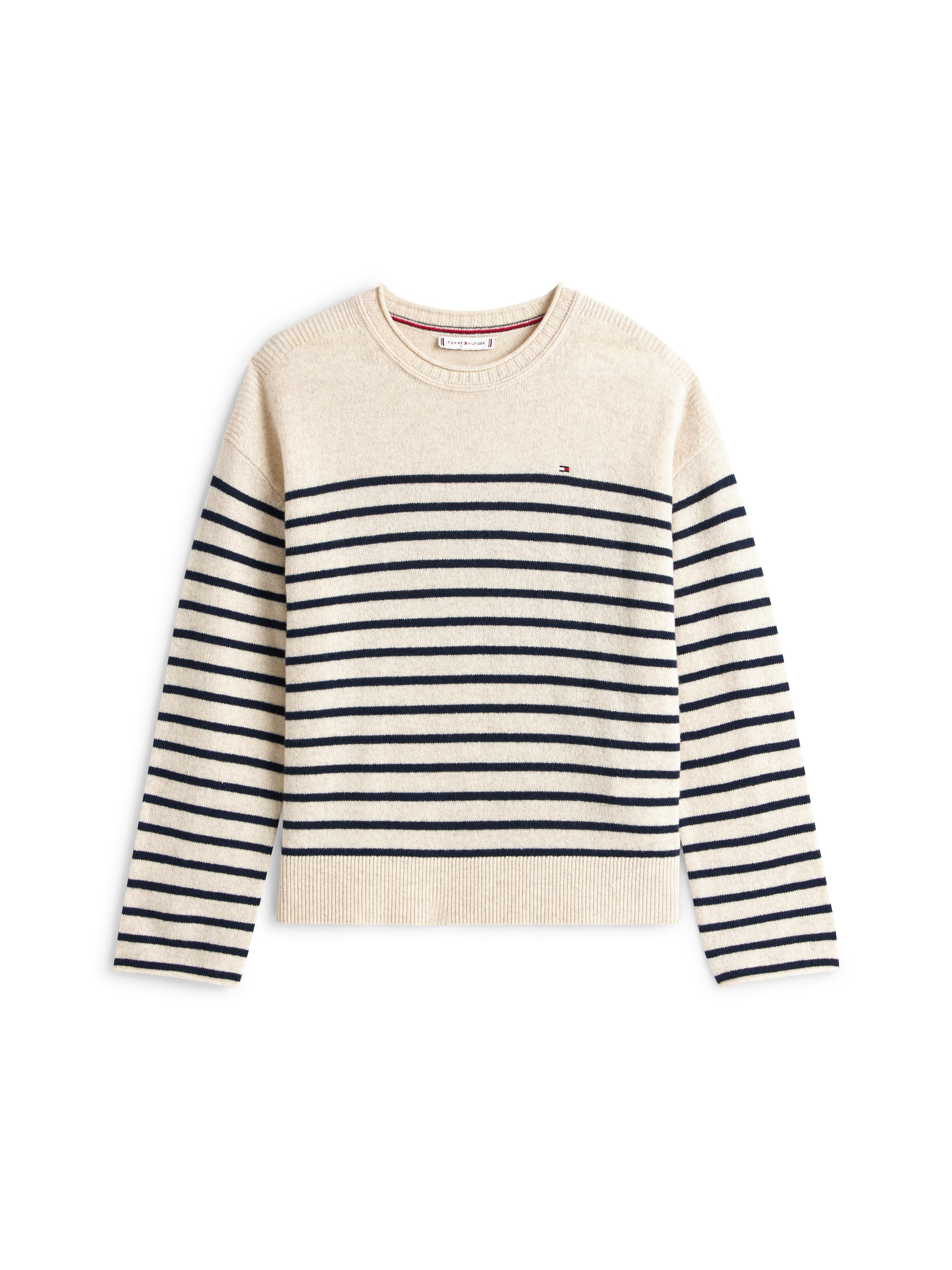 Tommy Hilfiger Pull en tricot »SOFT WOOL RLXD C-NK LS SWT« aus reiner Wolle