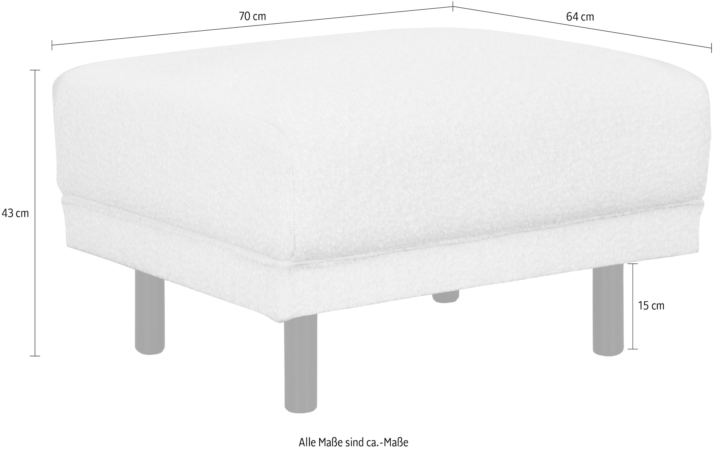 Home affaire Tabouret rembourré »AGNIA  B/T/H: 70/64/43 cm« passend zur Serie, auch in Cord und Bouclé