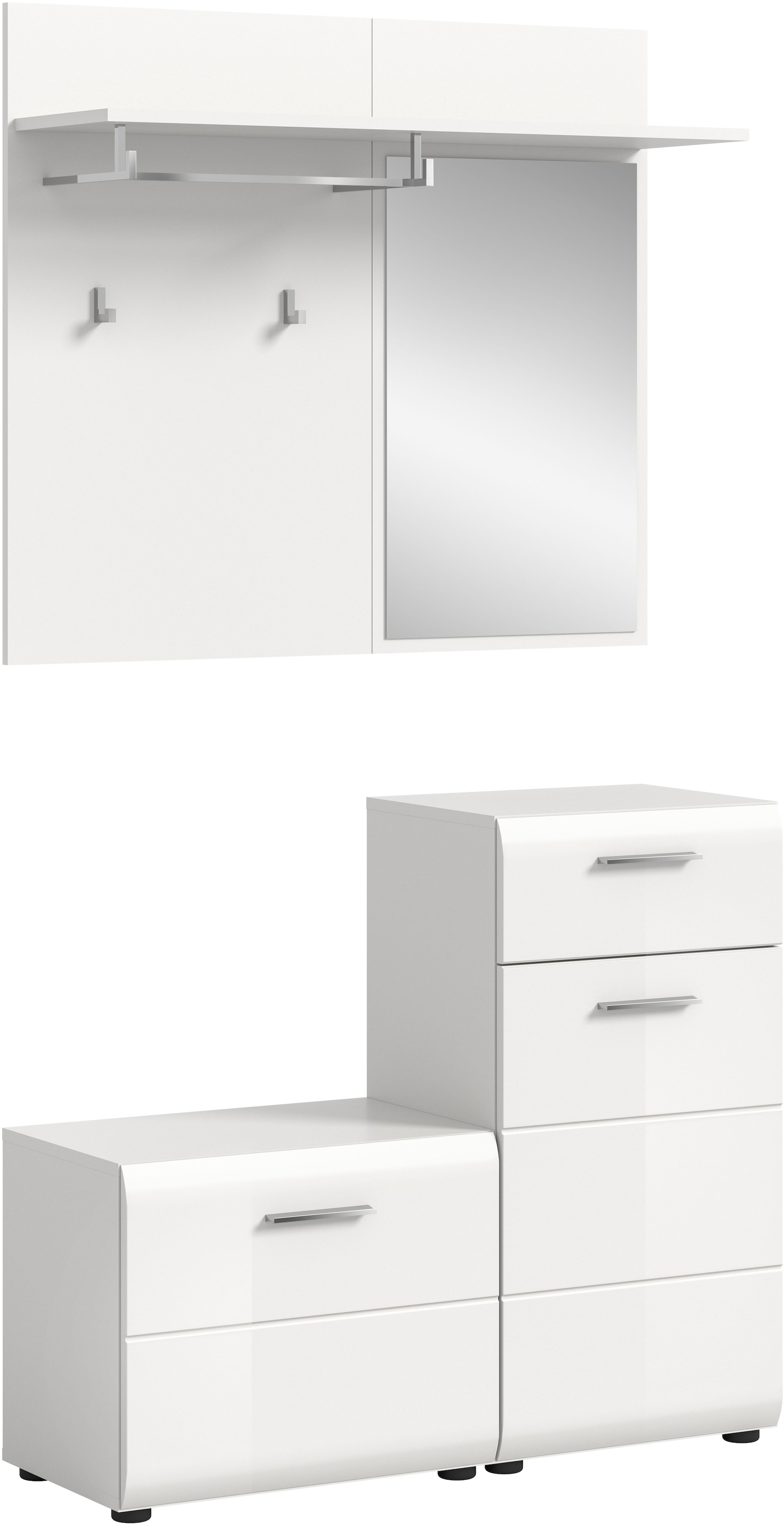 Home affaire Ensemble de vestiaires »FLORENZ, 3tlg., best. aus: Garderobenspiegelpaneel, Sitzbank & Kommode«