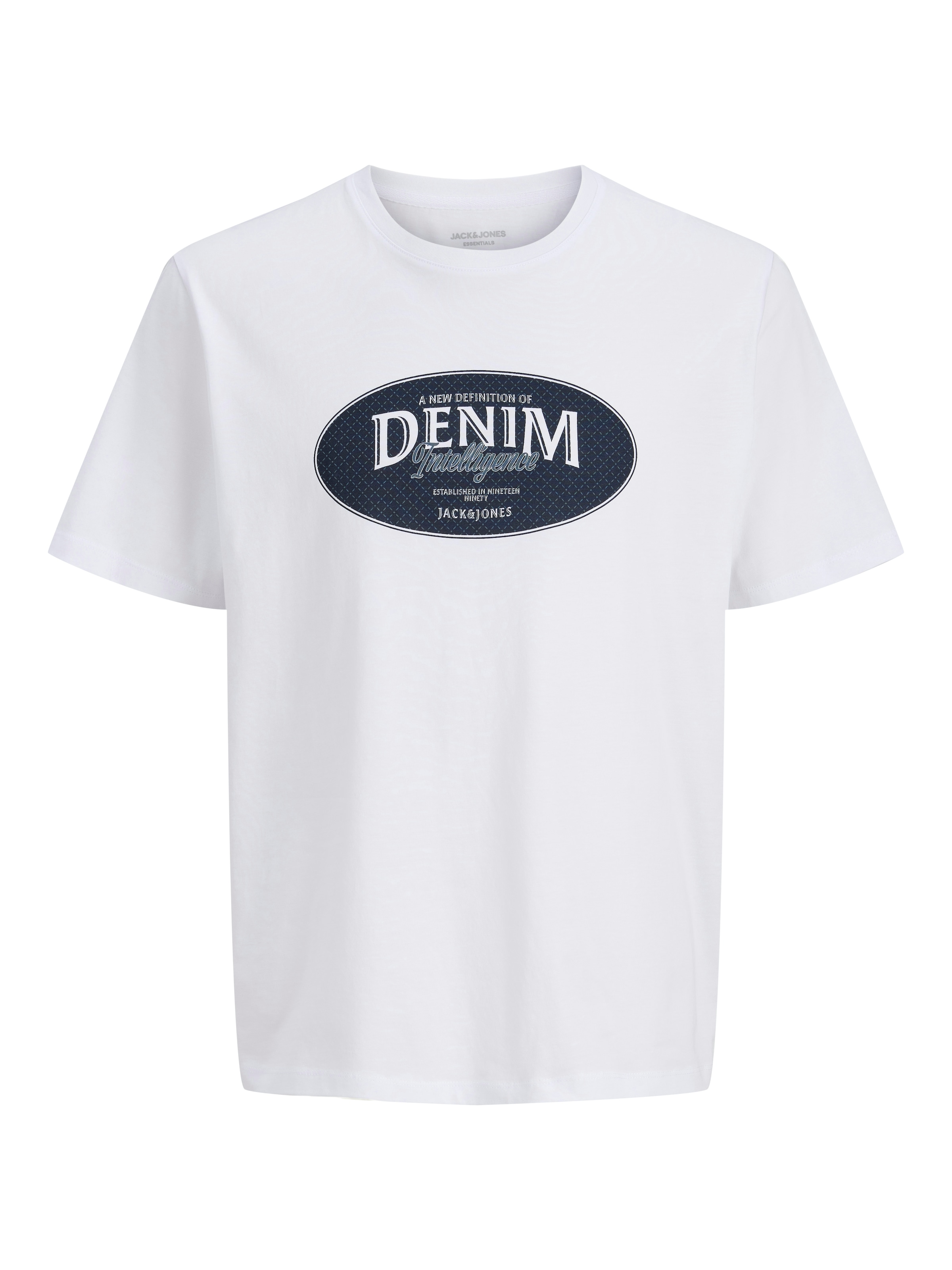 Jack & Jones Shirt à col rond »JJEDOVER DENIM TEE SS O-NECK SN« mit Logobranding