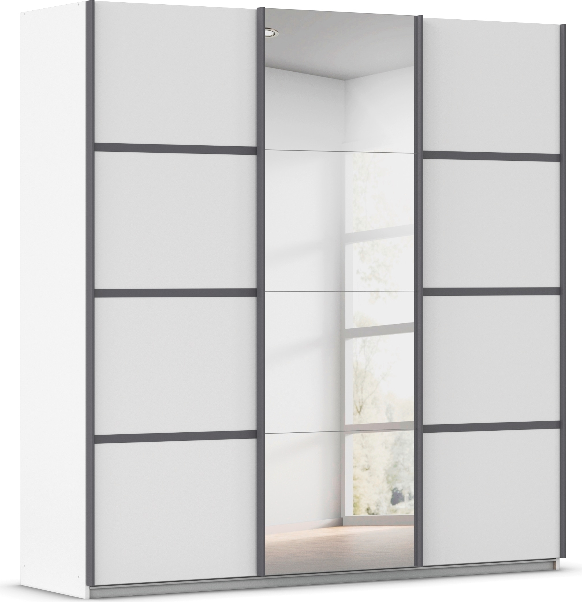 GOODproduct Armoires à vêtements »Mehrzweckschrank Aktenschrank Möbel Mietswohnung Schlafzimmer AVOLA« 3 finitions différentes BASIC/CLASSIC/PREMIUM (incl. soft-close),  avec baguettes décoratives élégantes en chrome, noir ou blanc MADE IN GERMANY
