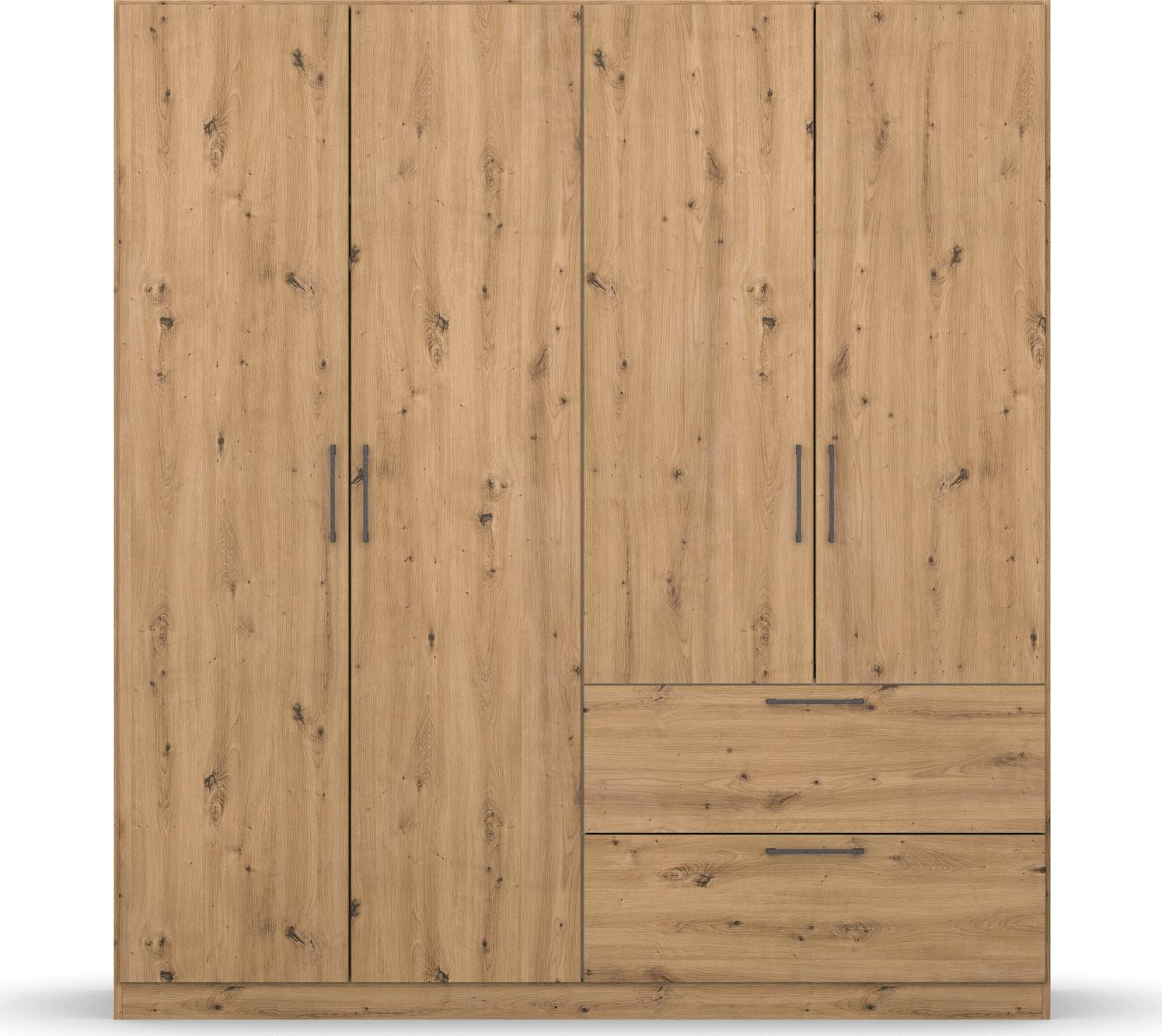 GOODproduct Armoire à portes battantes »Kleiderschrank Schrank Garderobe Wäscheschrank CHALLENGER« Largeurs 181/226 cm, hauteurs 197/210 cm,  poignées métalliques gris métal et tiroirs spacieux MADE IN GERMANY