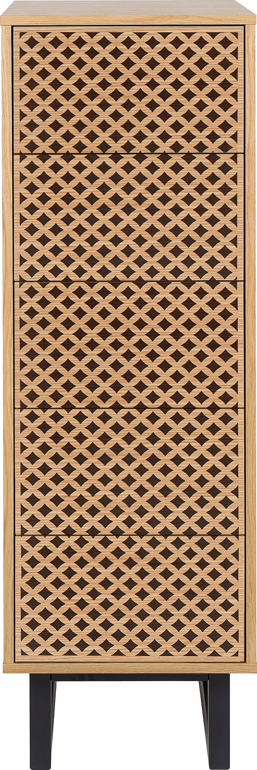 Woodman Commode haute im skandinavischen Design, mit besonderem Print, FSC®