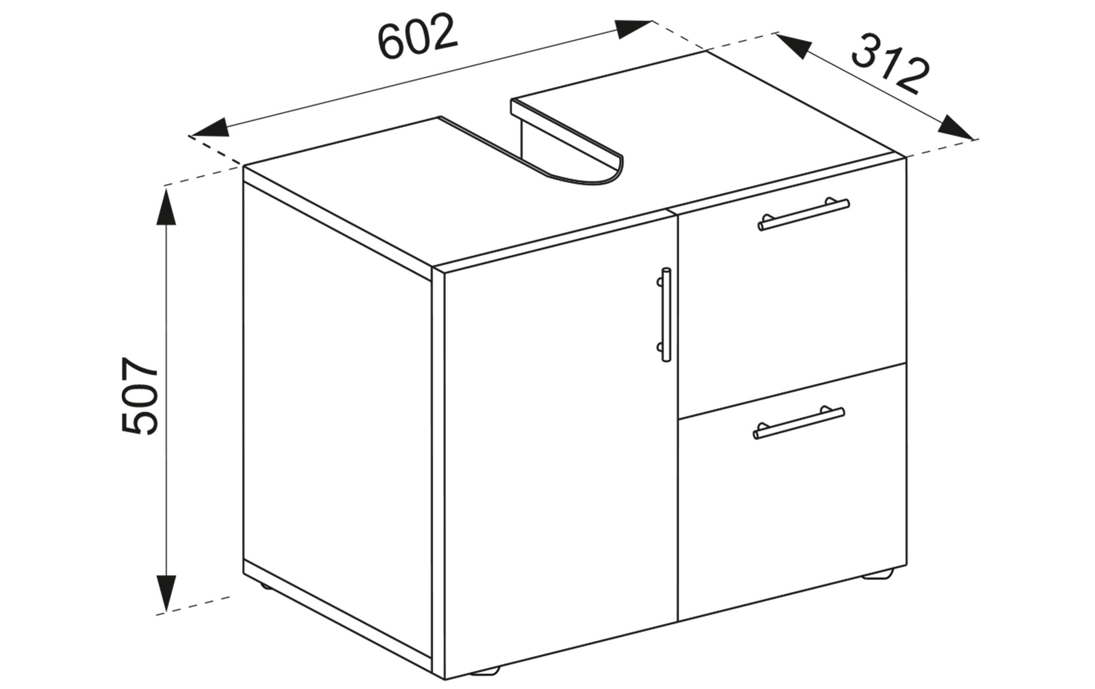 VCM Waschbeckenunterschrank »Flandu 61 x 51 cm«