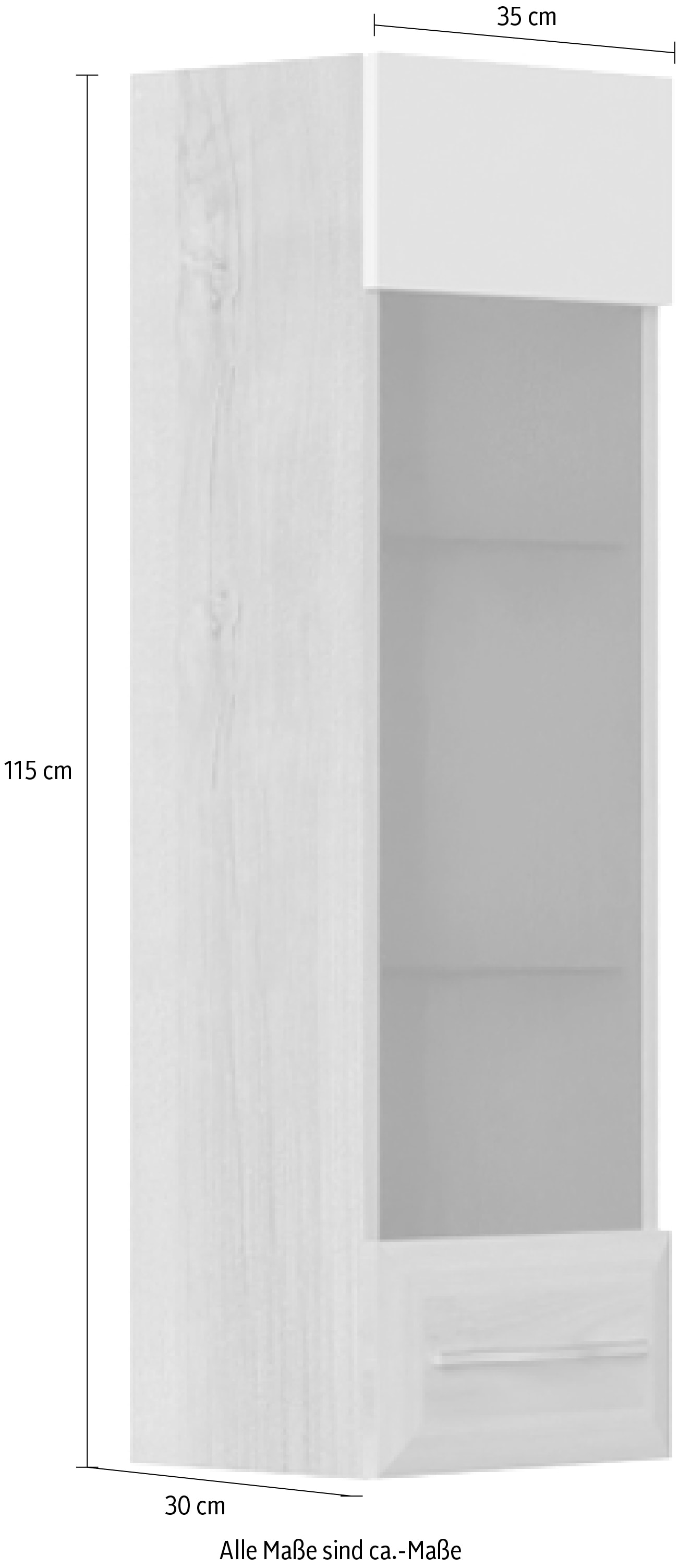 GOODproduct Vitrine suspendue »Gala« (H/L/P) : 115/35/30 cm,  laqué UV, résistant aux rayures, très brillant, avec éclairage