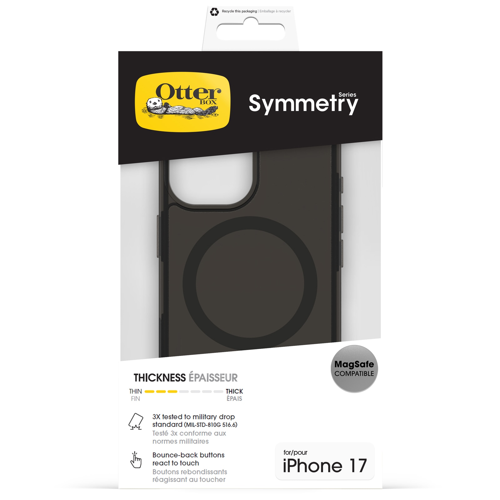 Otterbox Handyhülle »Symmetry Series Clear mit MagSafe für Apple iPhone 17« Apple iPhone 17 Backcover, Schutzhülle, Handyschutzhülle, Case, Schutzcase, stossfest