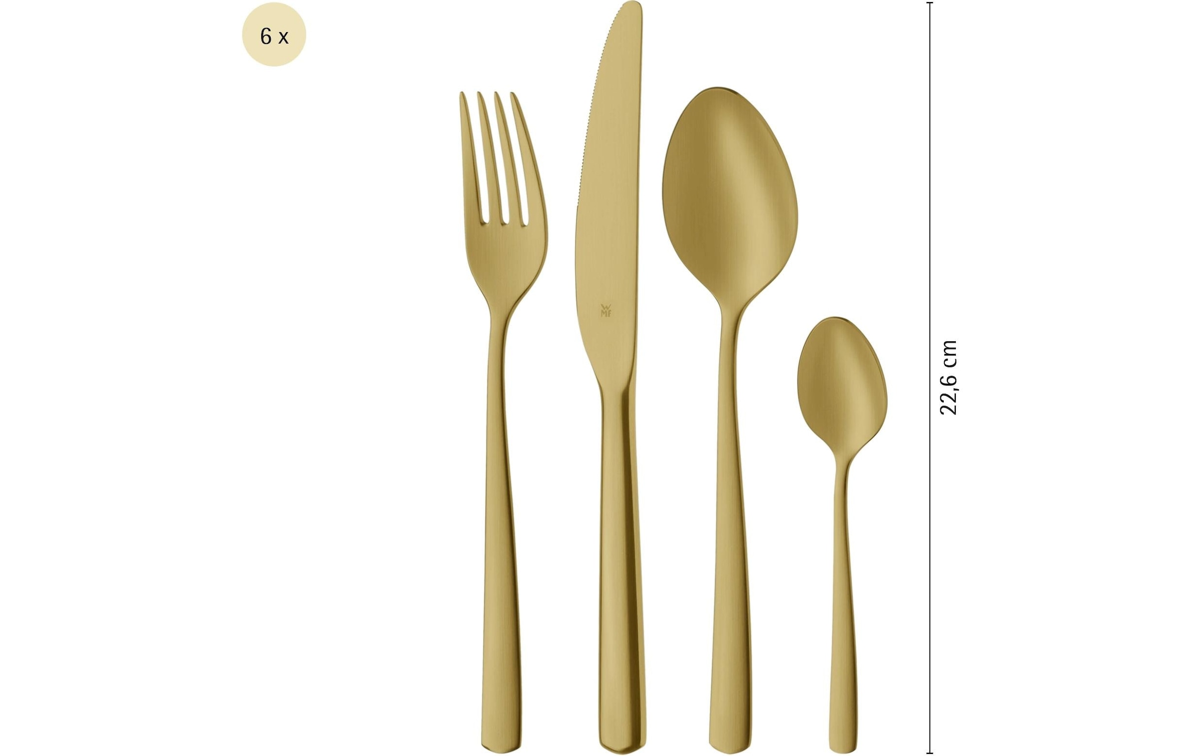 WMF Besteck-Set »Boston in edler Optik, ergonomische Haptik, Messer mit Wellenschliff« optimale Schärfe, rostfrei, edel, hochwertiger Besteckkasten