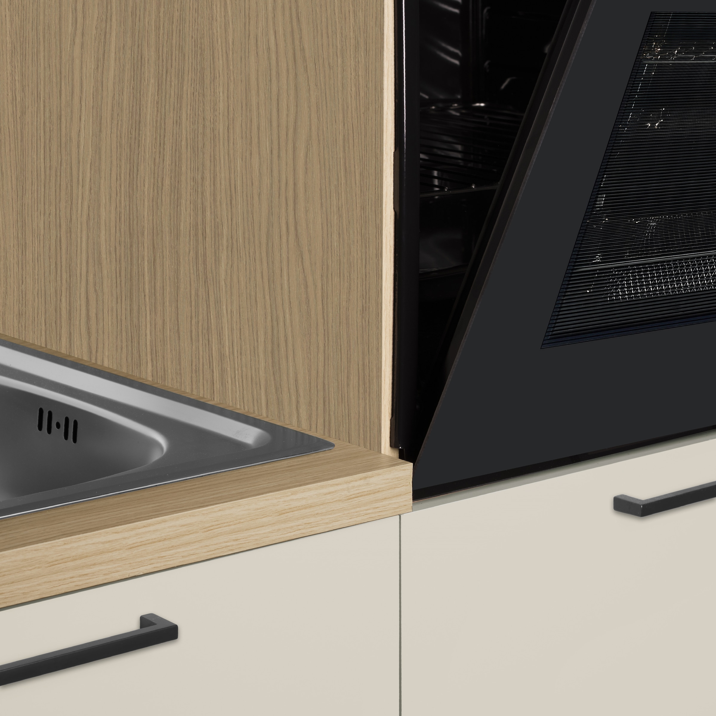 KOCHSTATION Kitchenette »KS-Luna, Einbauküche, Zeilenküche, Küchenblock« Breite 300 cm, wahlweise mit Hanseatic-E-Geräten, APL 35mm stark