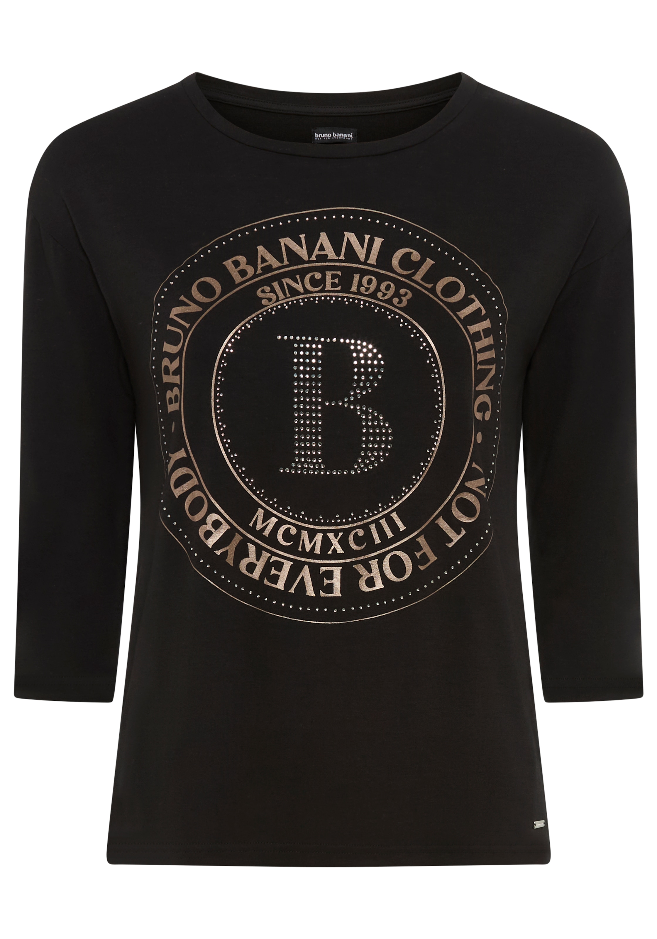 Bruno Banani T-shirt à manches 3/4 mit Foil-Print und Glitzersteinen - NEUE KOLLEKTION