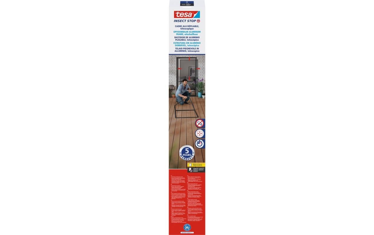tesa Insektenschutz-Fensterrahmen »FALT Alu Rahmen teleskopierbar Premium für Türen« Packung, Teleskop Alu Rahmen, 1 Stk. tlg. Alu Insektenschutz 80 cm x 170 cm bis 100x cm x 220 cm