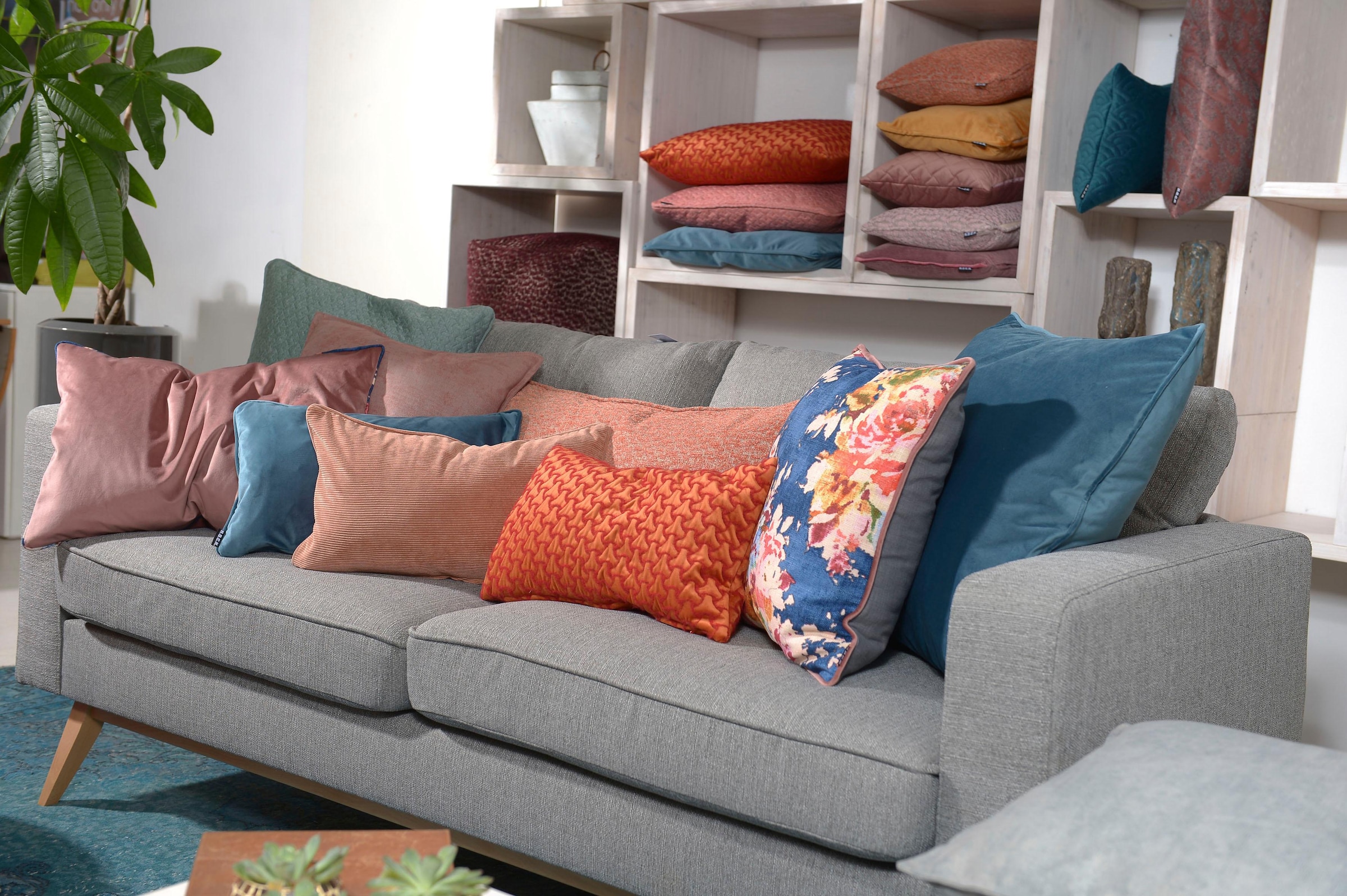 H.O.C.K. Coussin décoratif »Sheffo« Strukturstoff, Kissenhülle mit Füllung, 1 Stück