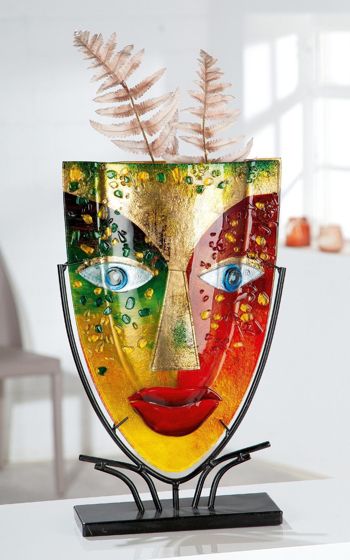 Casablanca by Gilde Vase décoratif »Face« handbemalt