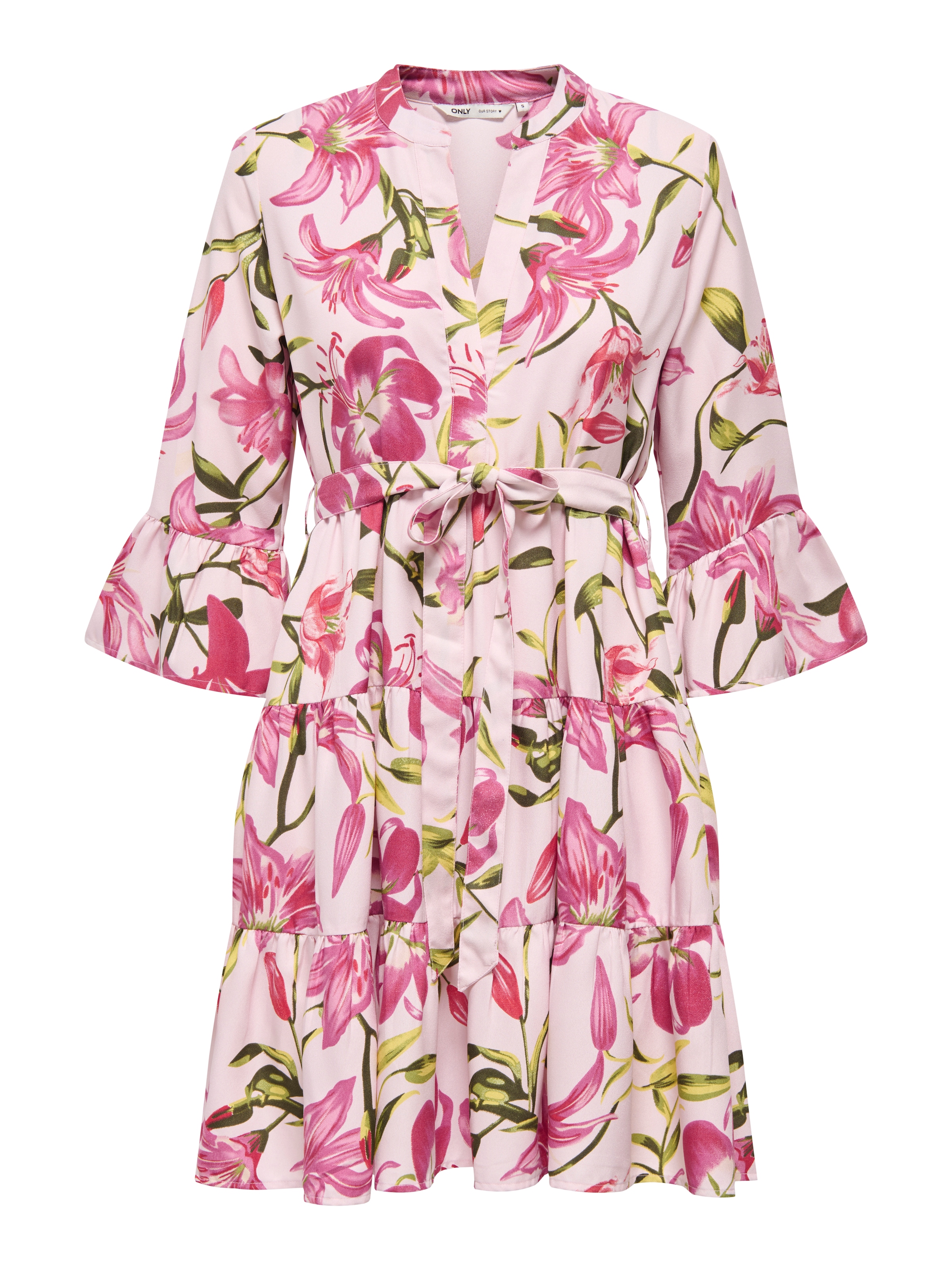 ONLY Robe tunique »ONLSINA LIFE 3/4 SHORT DRESS NOOS WVN« avec volant