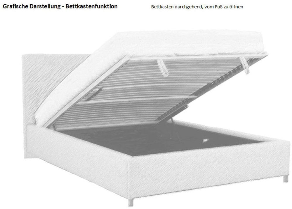hapo Lit rembourré »Casino erhältlich in den Breiten 100, 160, 180 & 200cm« disponible en différentes qualités de matelas, degrés de fermeté et couleurs