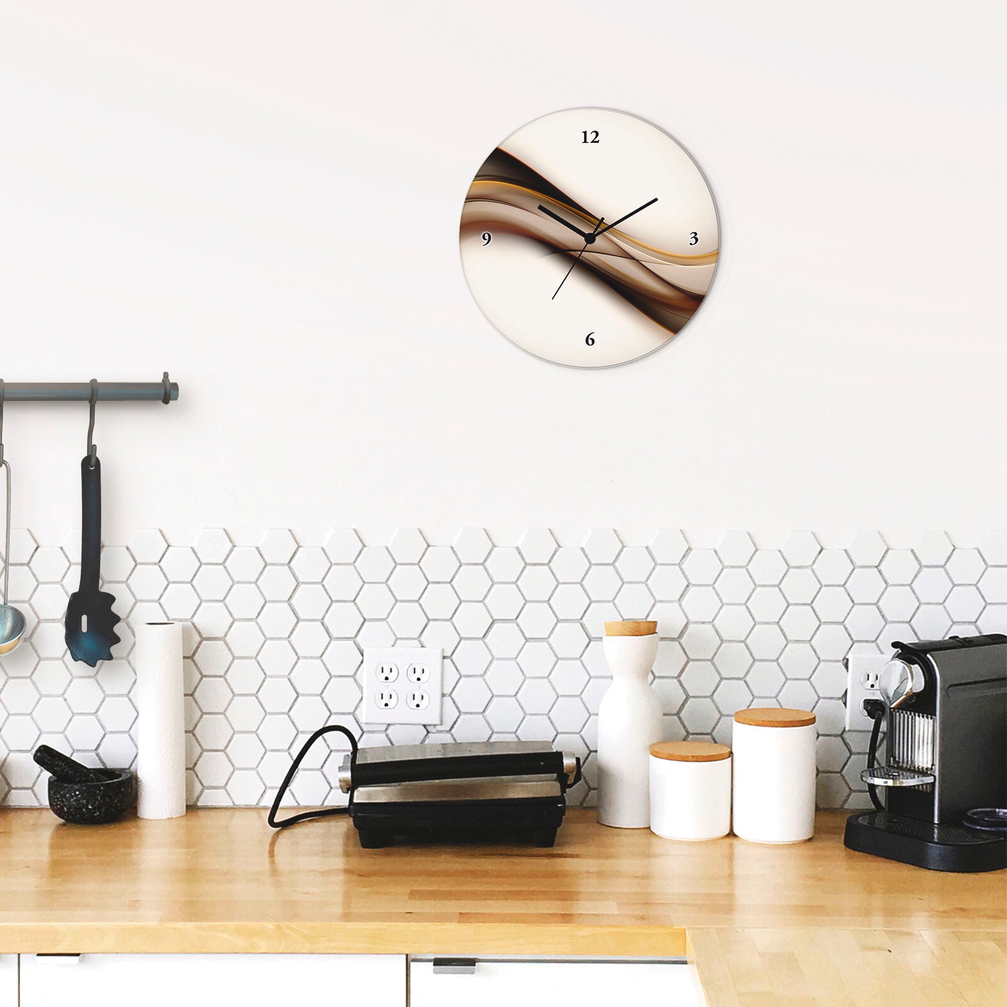 Artland Horloge murale »Welle« wahlweise mit Quarz- oder Funkuhrwerk, lautlos ohne Tickgeräusche