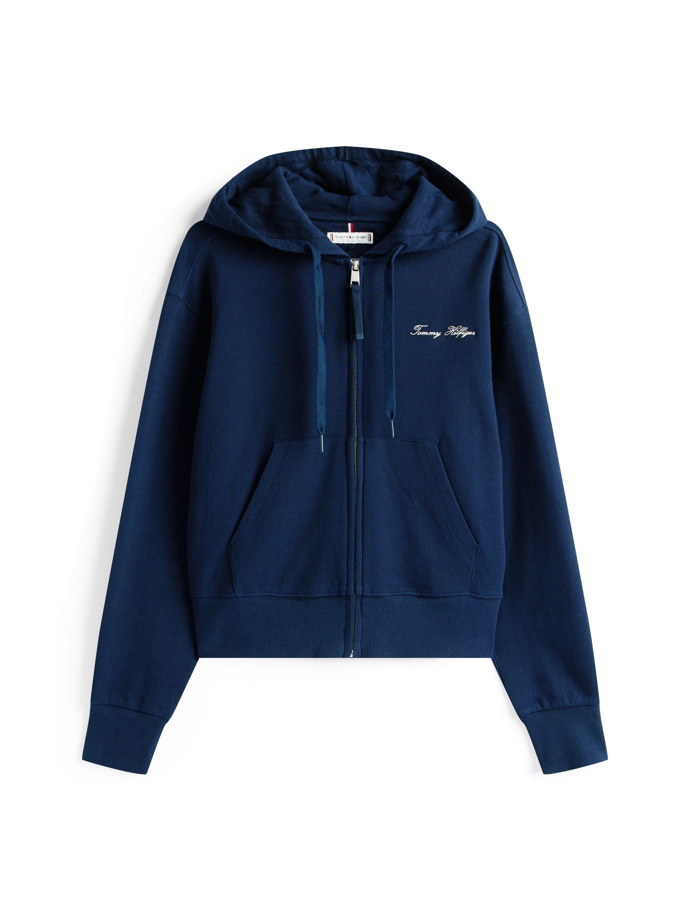 Tommy Hilfiger Veste sweat »SCRIPT REG PIQUE ZIP-UP HOODIE« mit Tommy Hilfiger Script Logo-Schriftzug
